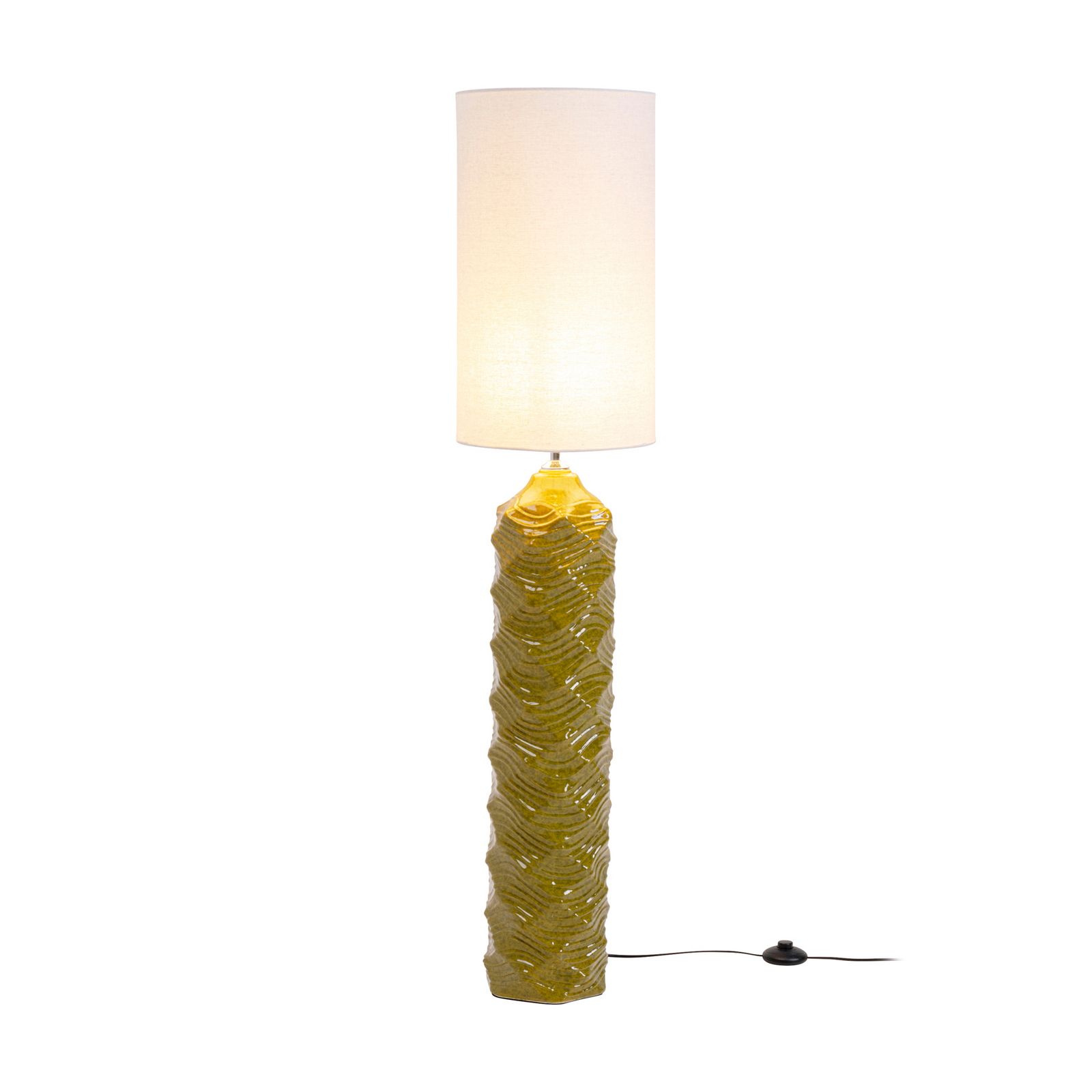 Kare põrandalamp Luma, roheline, puuvill/keraamika, 128 cm Kare põrandalamp Luma, roheline, puuvill/keraamika, 128 cm