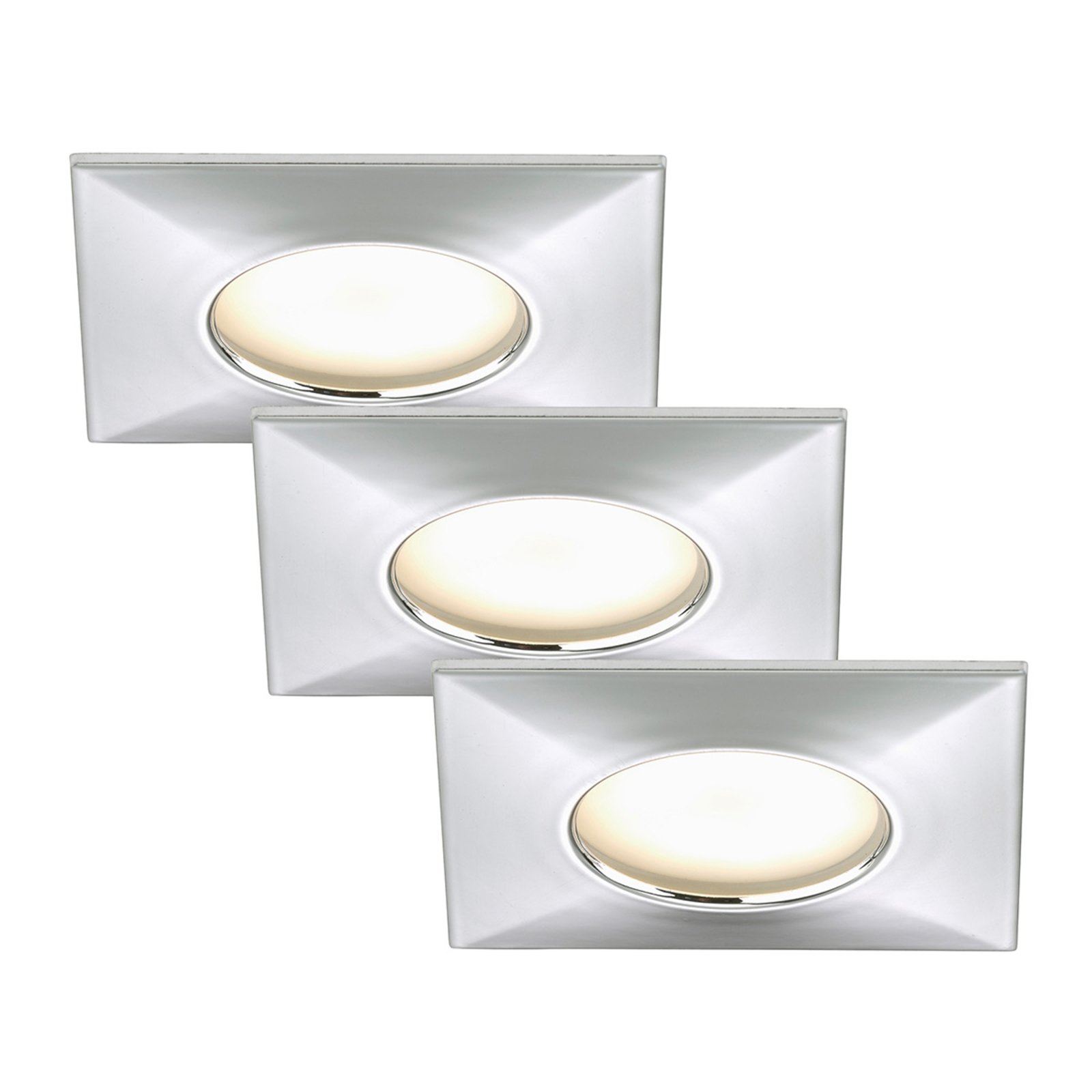 Set de 3 spots encastrés LED Luca IP44 chromé