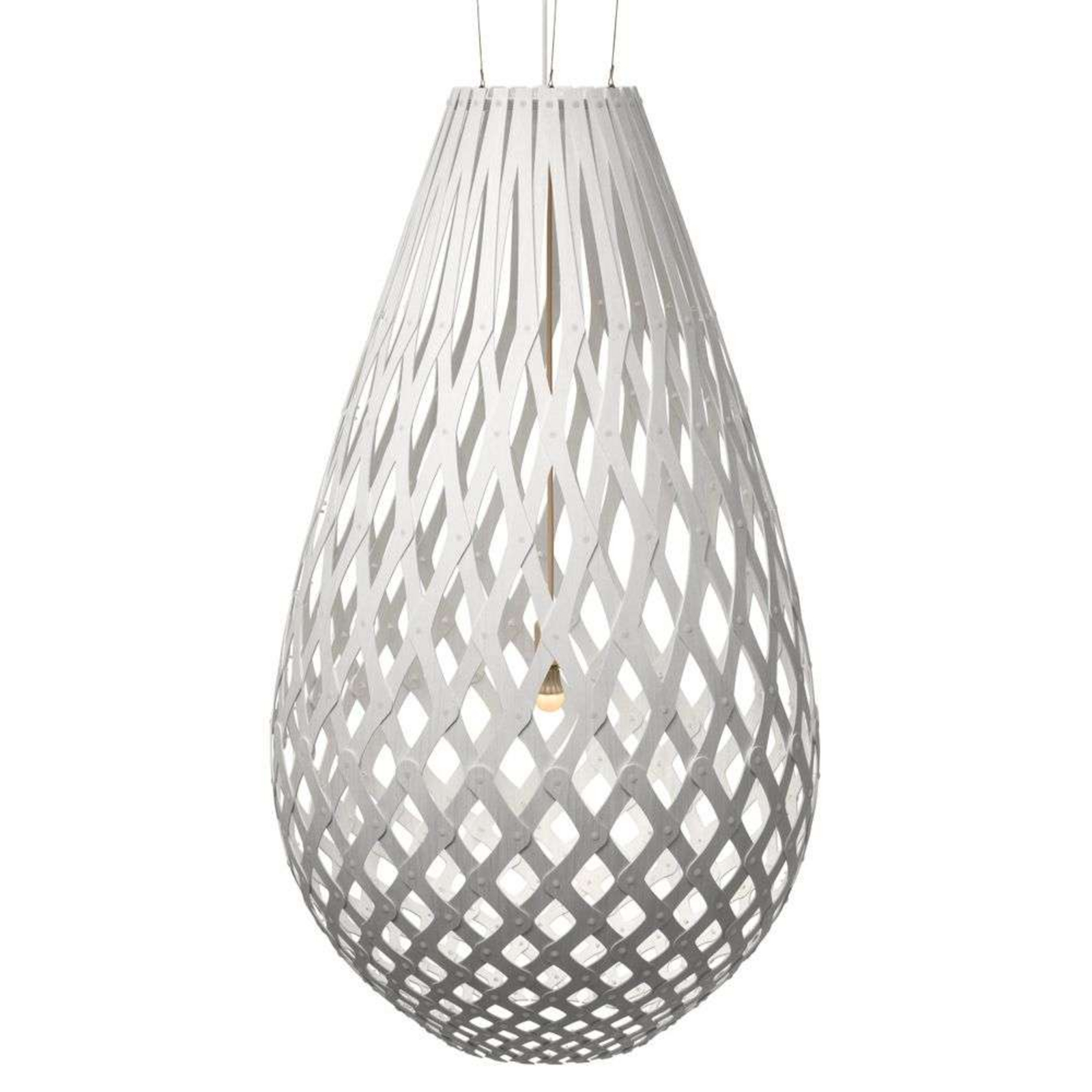 Koura Lustră Pendul H160 White 2 Sides - David Trubridge