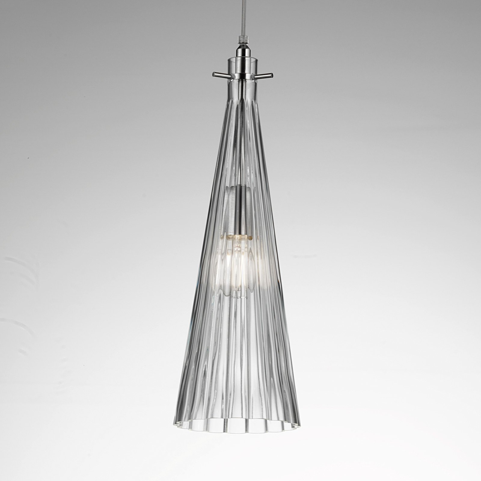 Selene Costa Rica pendant light made of glass transparent, for Living / Dining Room, glass, metal, E27, 42 W, energy efficiency: A++, H: 45 cm