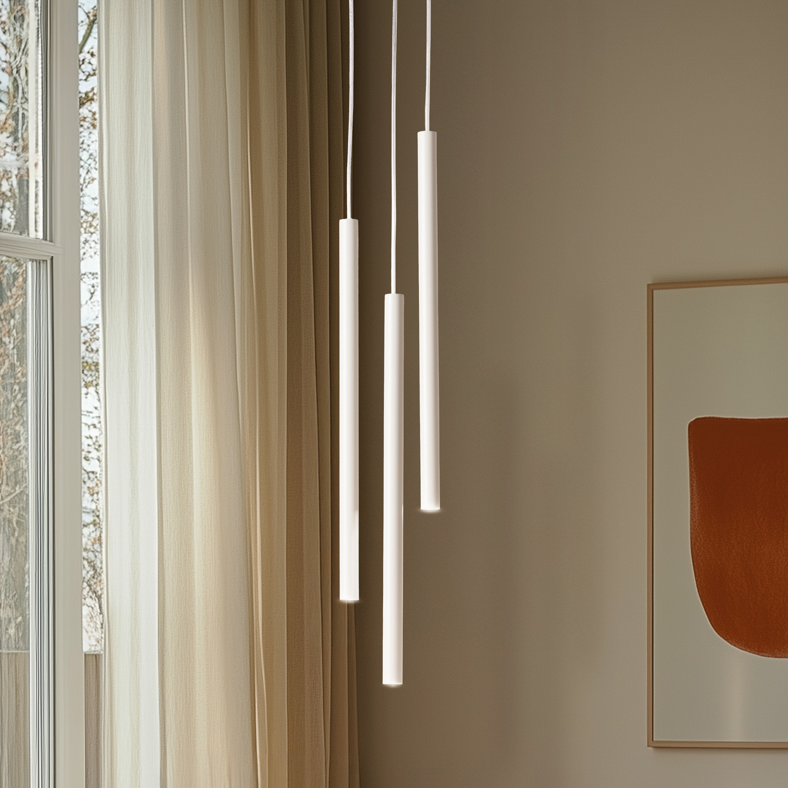 Sopel 3 pendant light, taupe, round, 3-bulb, steel, G9