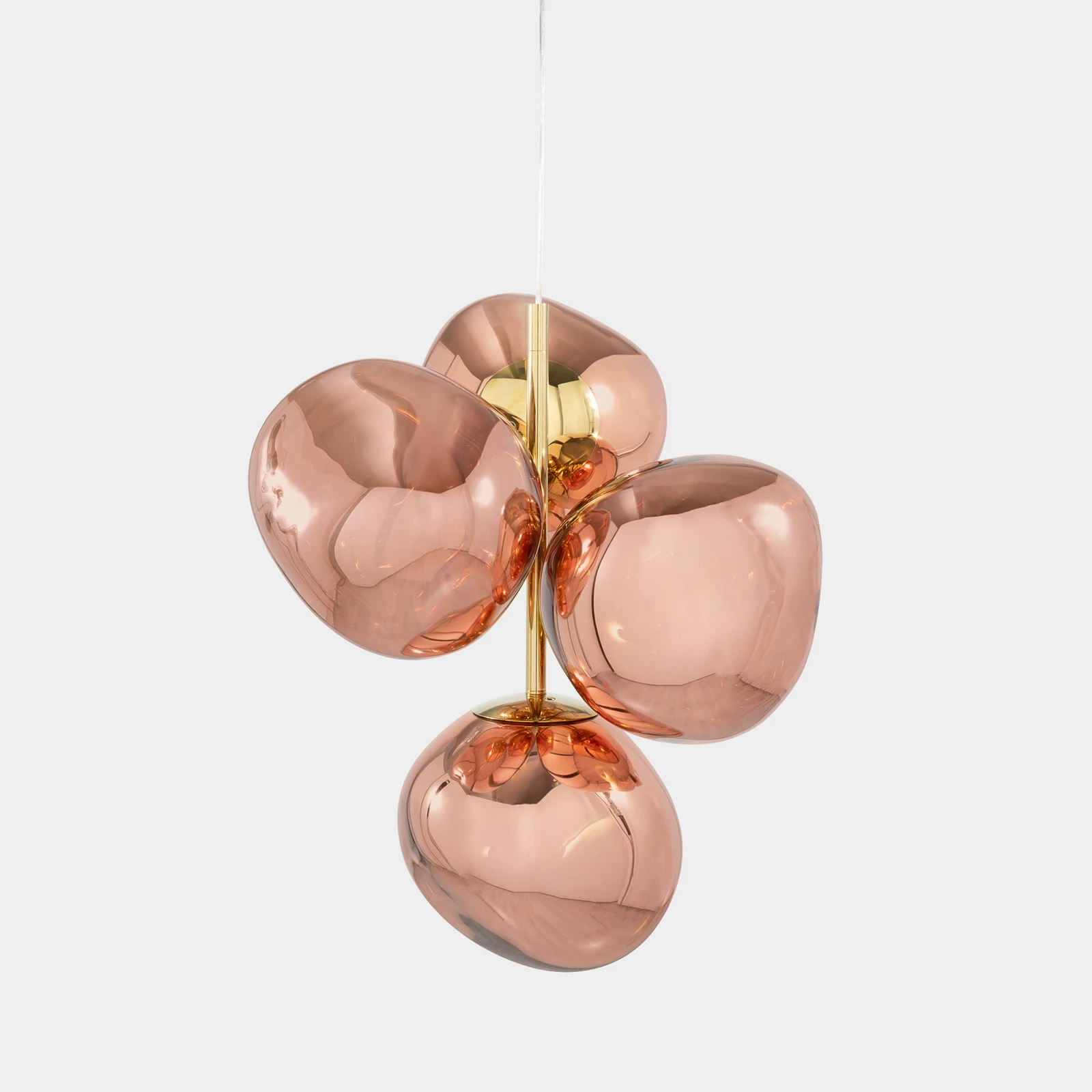 Suspension LED Tom Dixon Melt Chandelier Mini, couleur cuivre