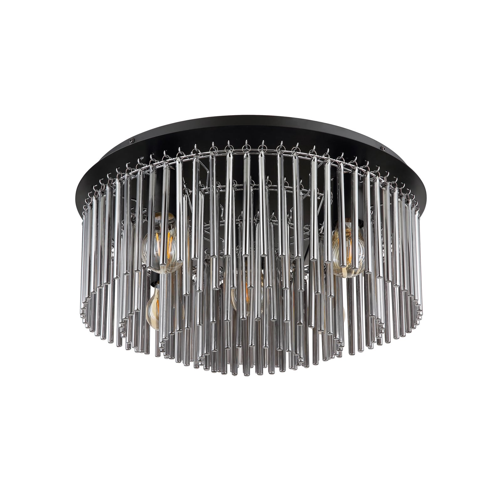 Gorley ceiling lamp, smoke/black, glass, 50 cm, 5-bulb, E27 Gorley ceiling lamp, smoke/black, glass, 50 cm, 5-bulb, E27