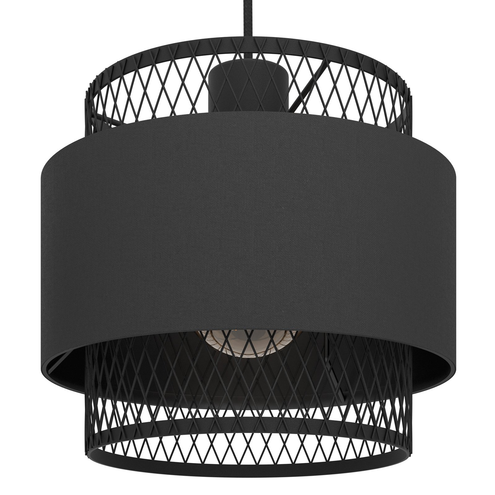 Suspension Bazely, noir, à 3 lampes