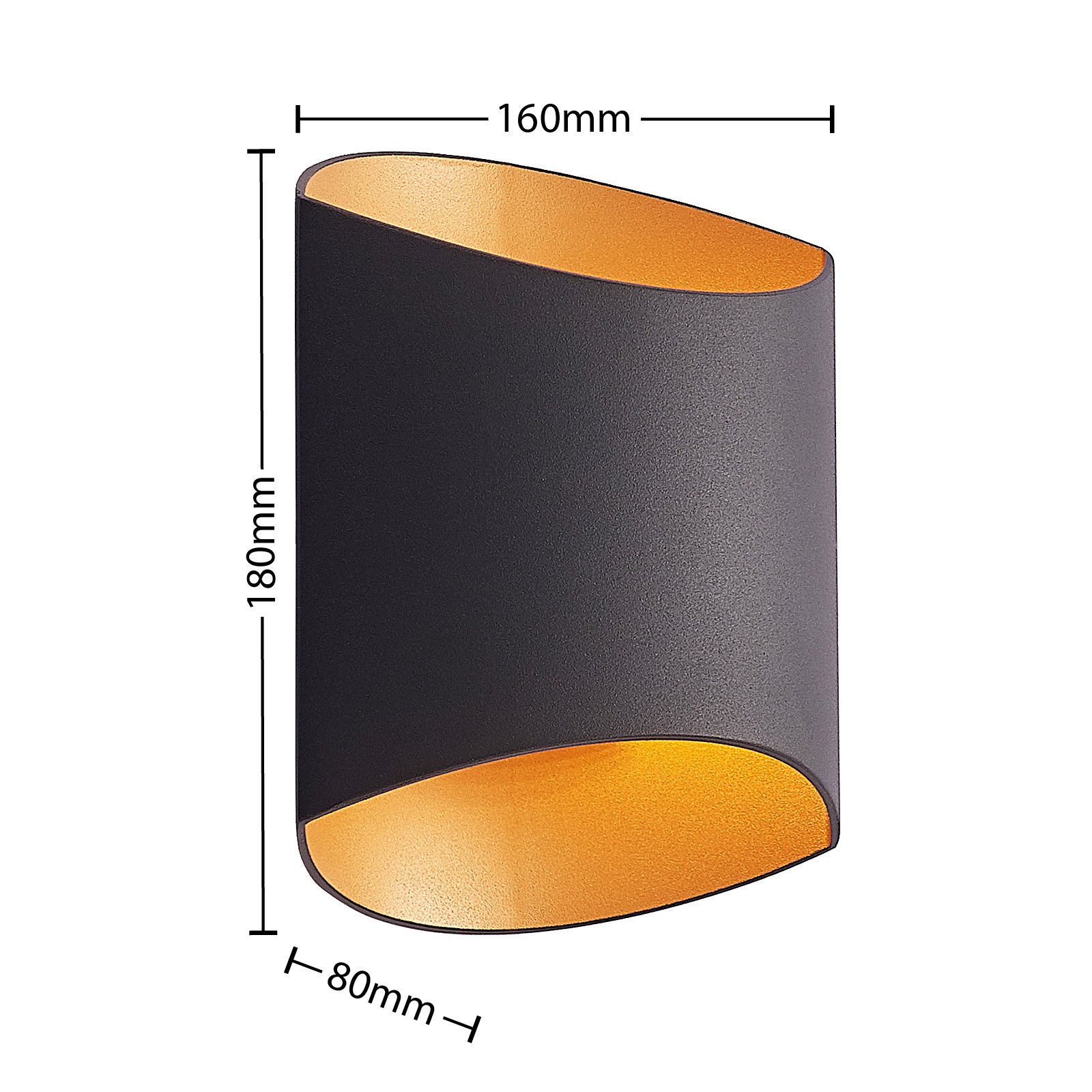 Vilja Vegglampe Black/Gold - Arcchio
