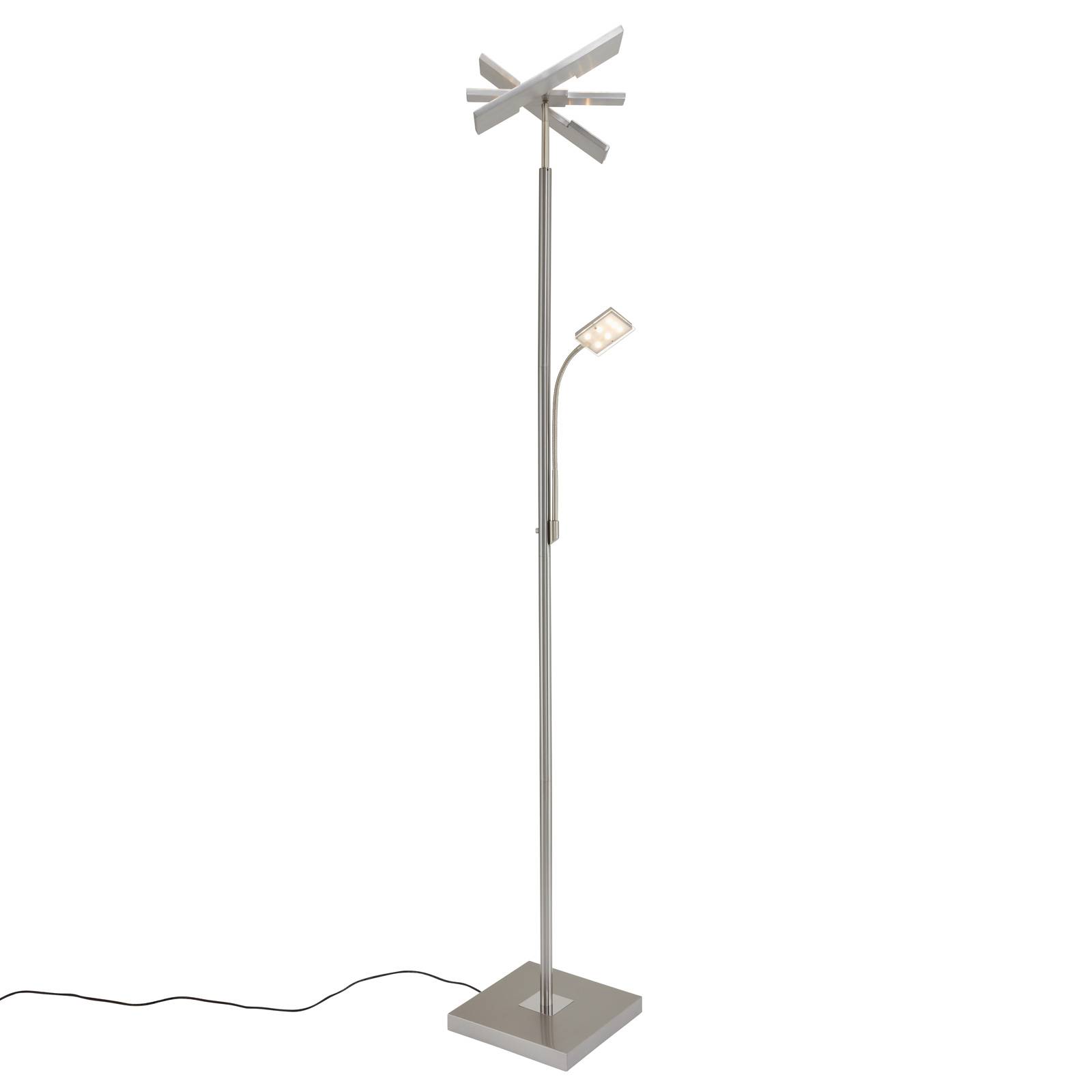 briloner lampadaire à éclairage indirect led floor 1328-022, angulaire, bras de