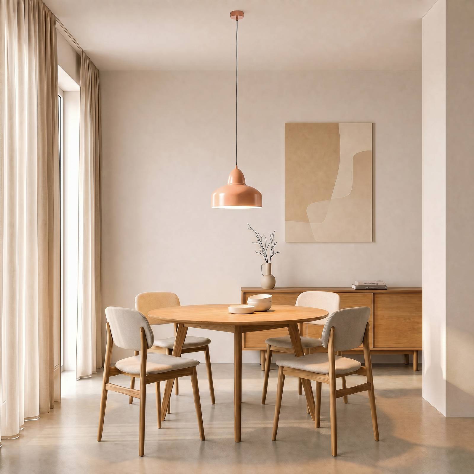 ALDEX Hanglamp Mille, 1-lamp, koraalkleurig