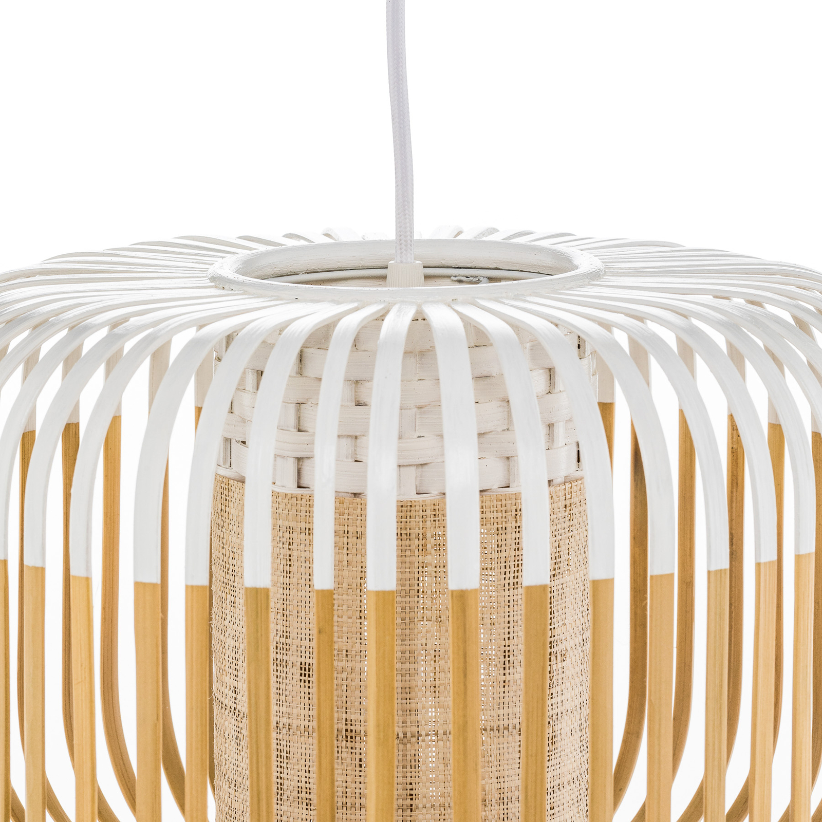 Forestier Bamboo Light S suspension 35 cm blanche
