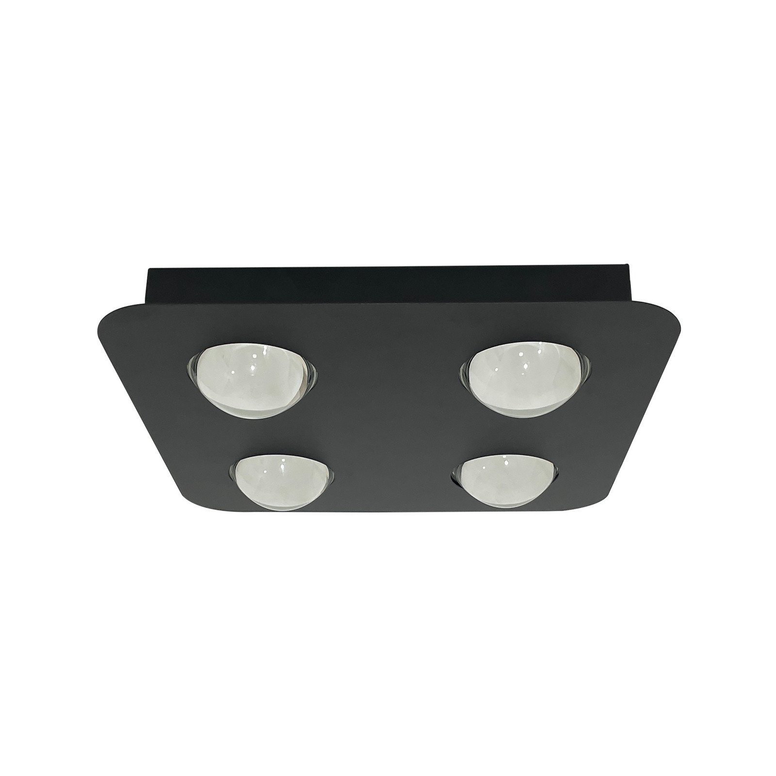 Plafonieră Lindby Jyla negru 4.200 K 4 lumini lentilă - Studiu / Birou - Modern - Metal