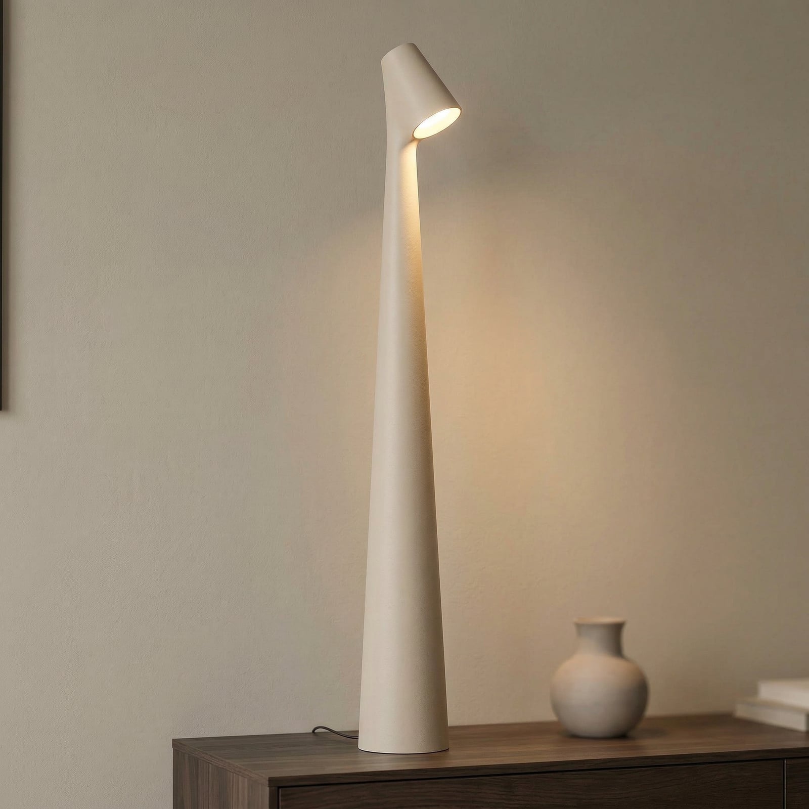 Africa Portable, lys beige, høyde 40 cm, LED, batteri - Vibia