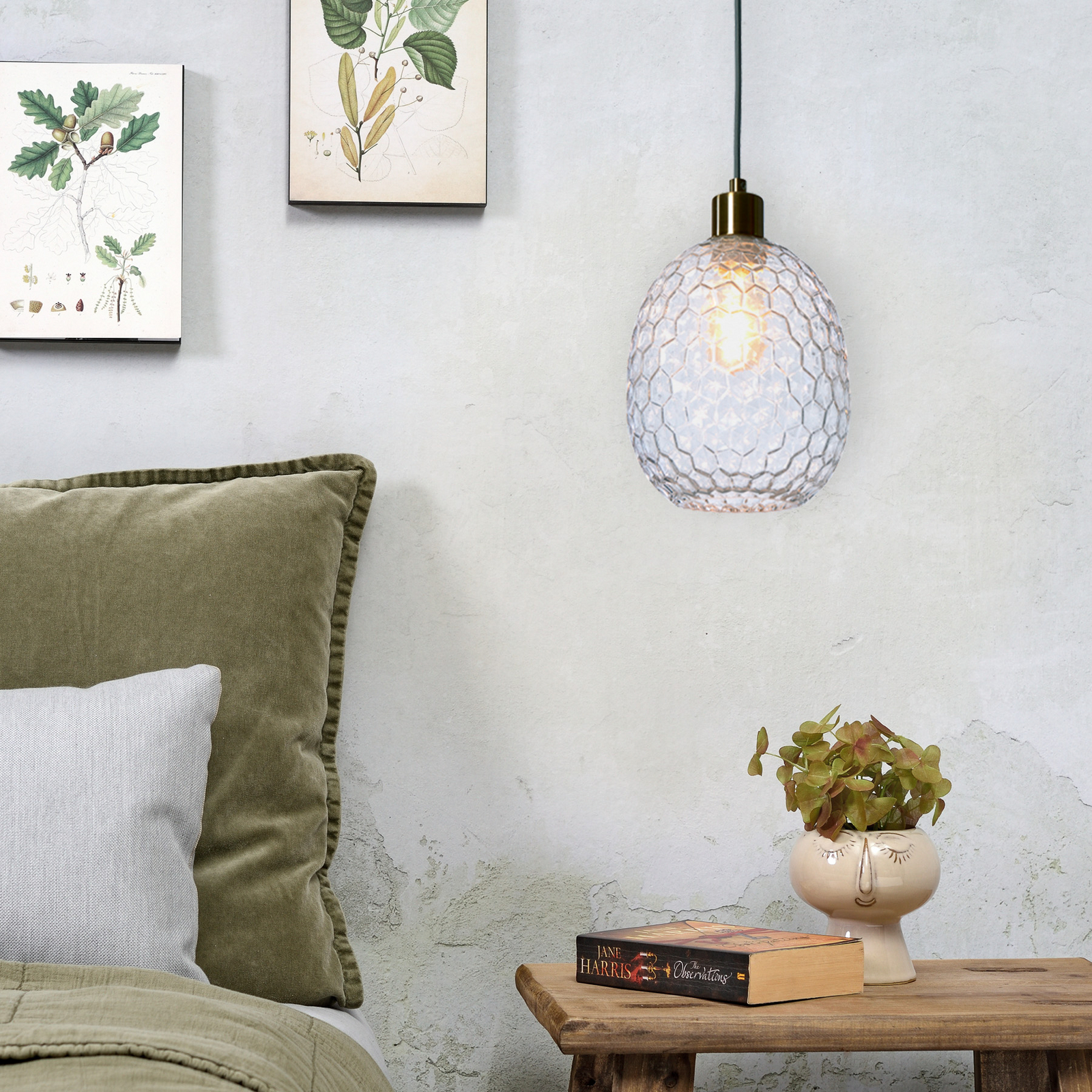 IT'S ABOUT ROMI Suspension Venice, ovale, transparente, verre, E27