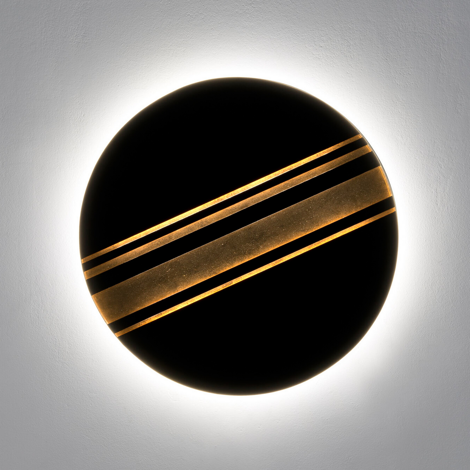 Applique a LED COSMILUCE, nero/oro, Ø 60 cm, metallo, dimmerabile