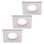 LED-Einbauleuchte Clarkson 2.700K 3er-Set, eckig