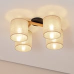 Deva ceiling lamp, 4-bulb, textile
