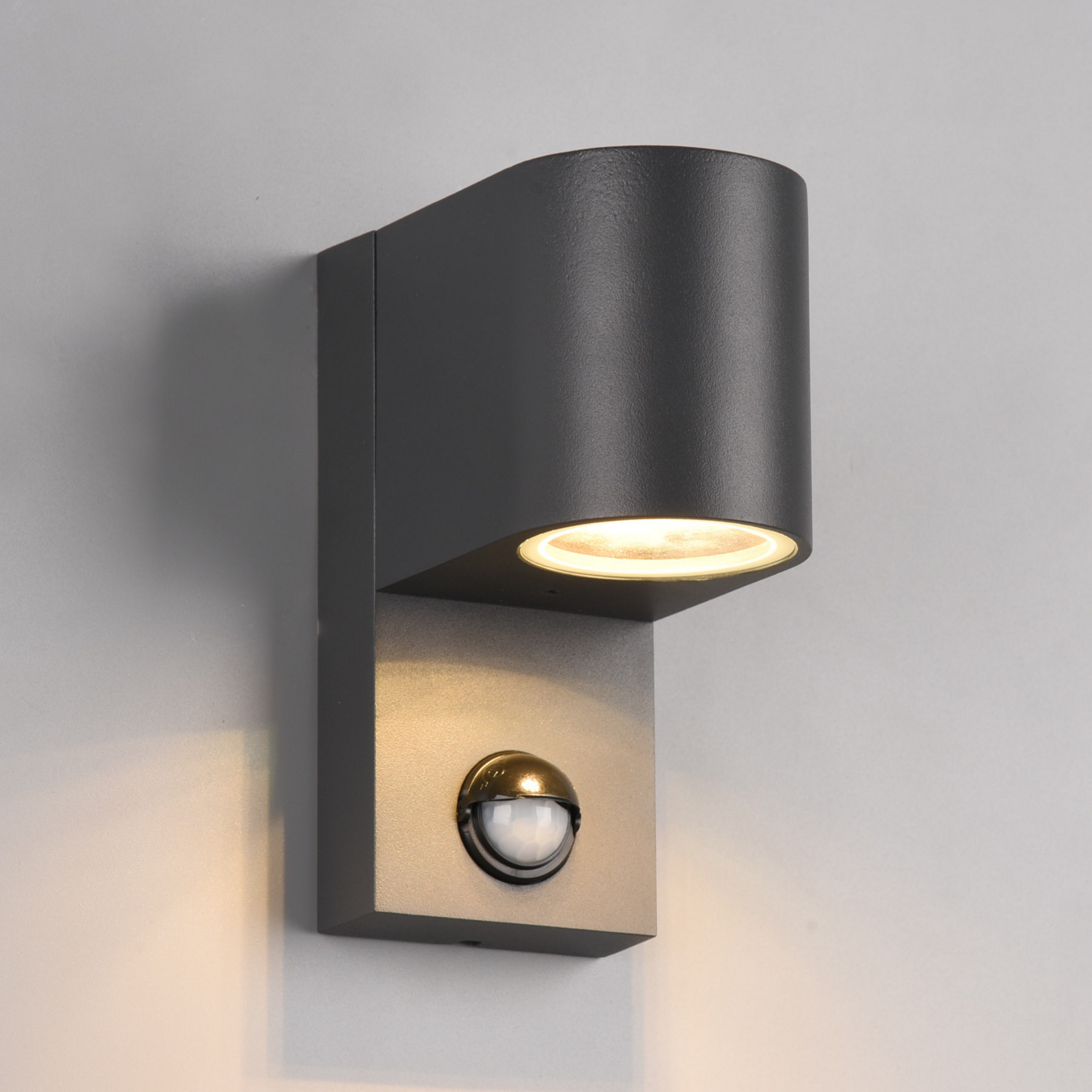 Applique Roya 1 luce, sensore, tondo antracite