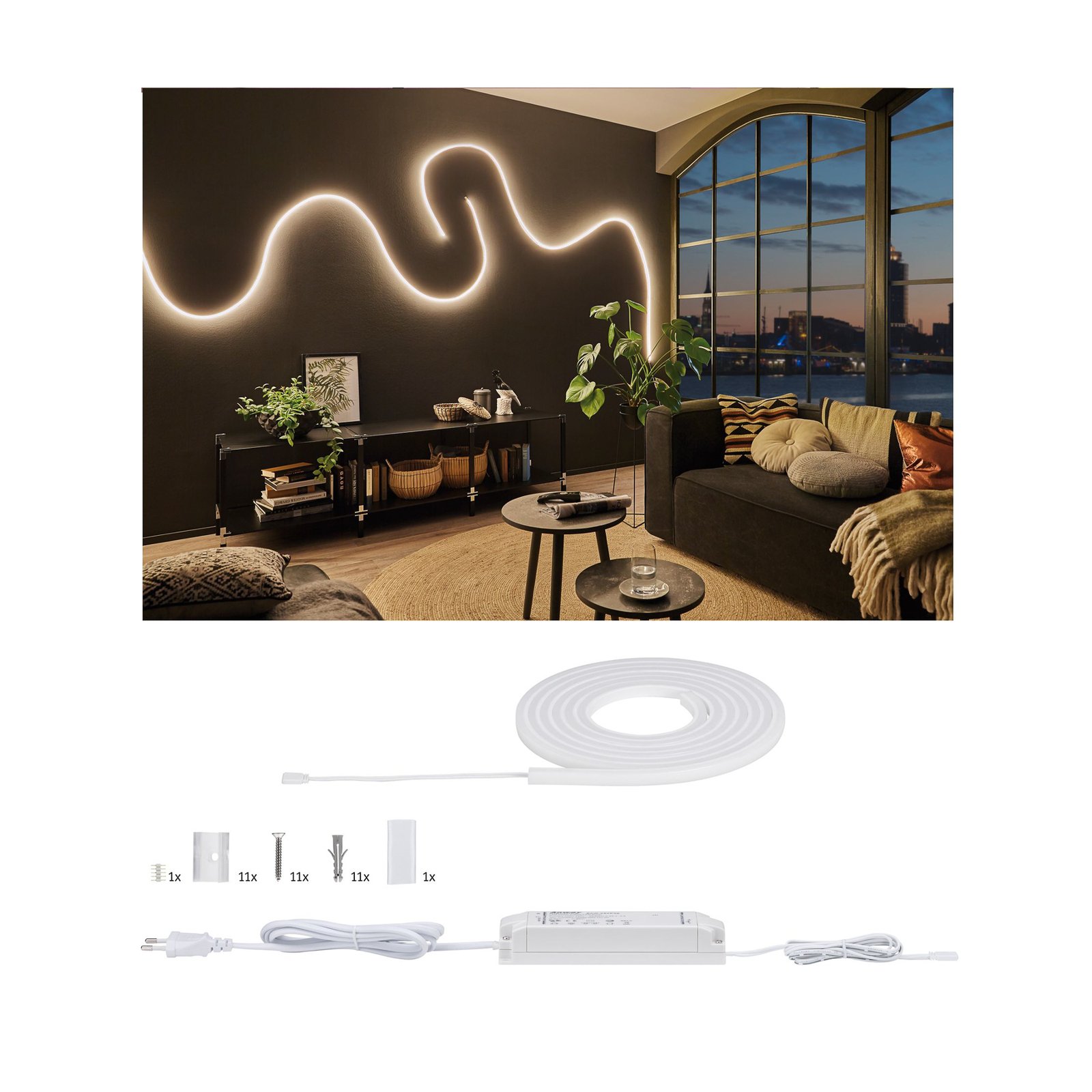 MaxLED Flow LED Strip 3m Basic Set White - Paulmann