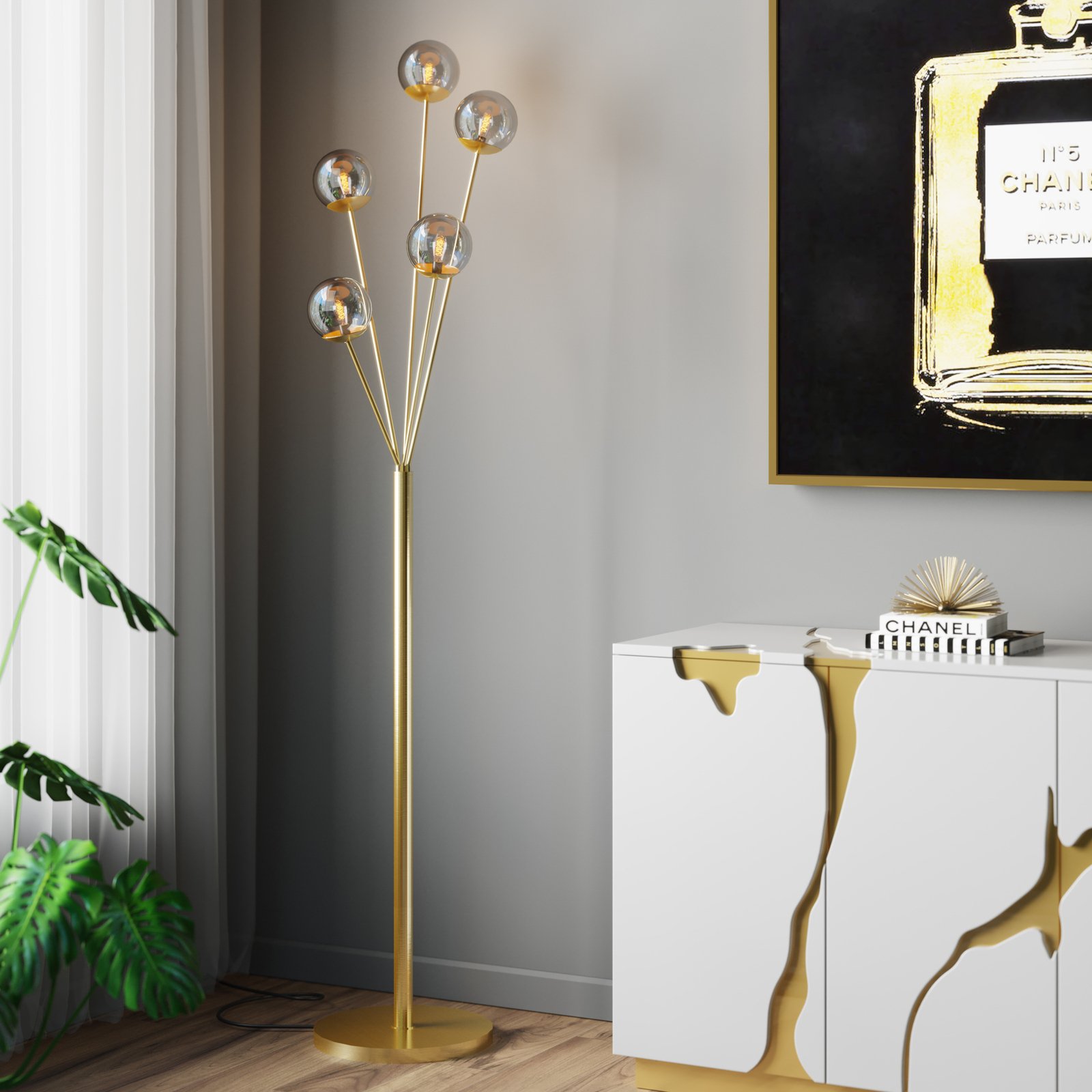 KARE Talea floor lamp five-bulb 156 cm