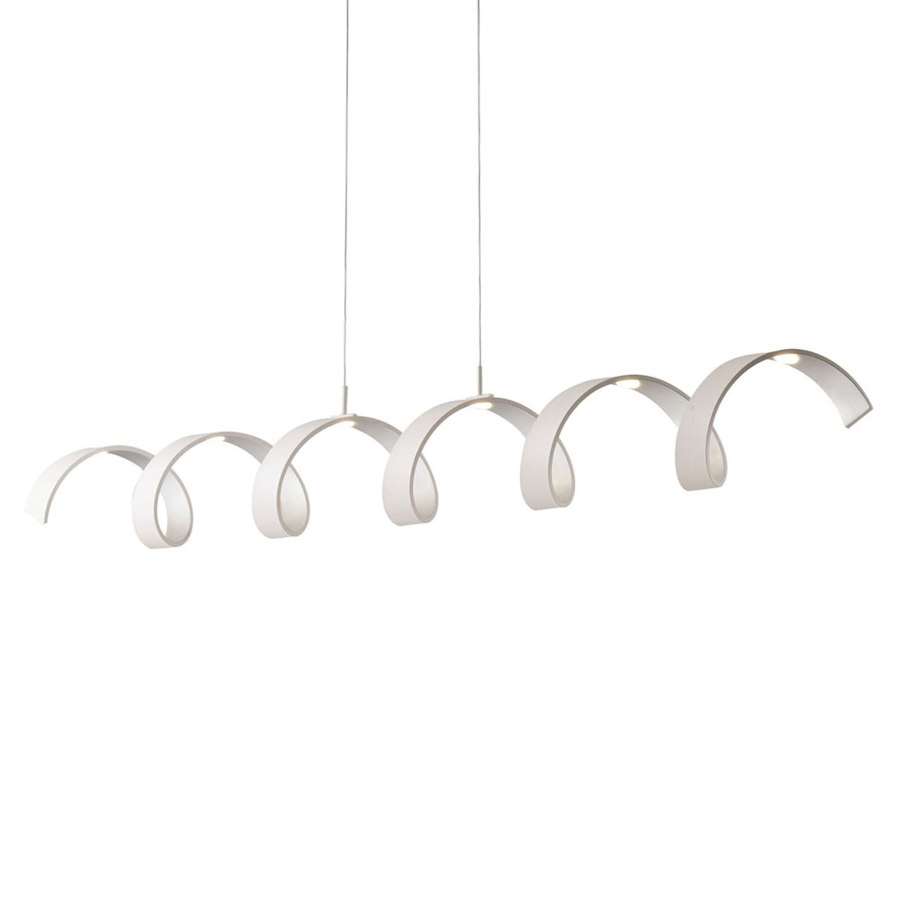 Eco-Light Helix LED hanging light white/silver length 125 cm, for Living / Dining Room, metal, 30 W, energy efficiency: A+, L: 125 cm, W: 13.5 cm