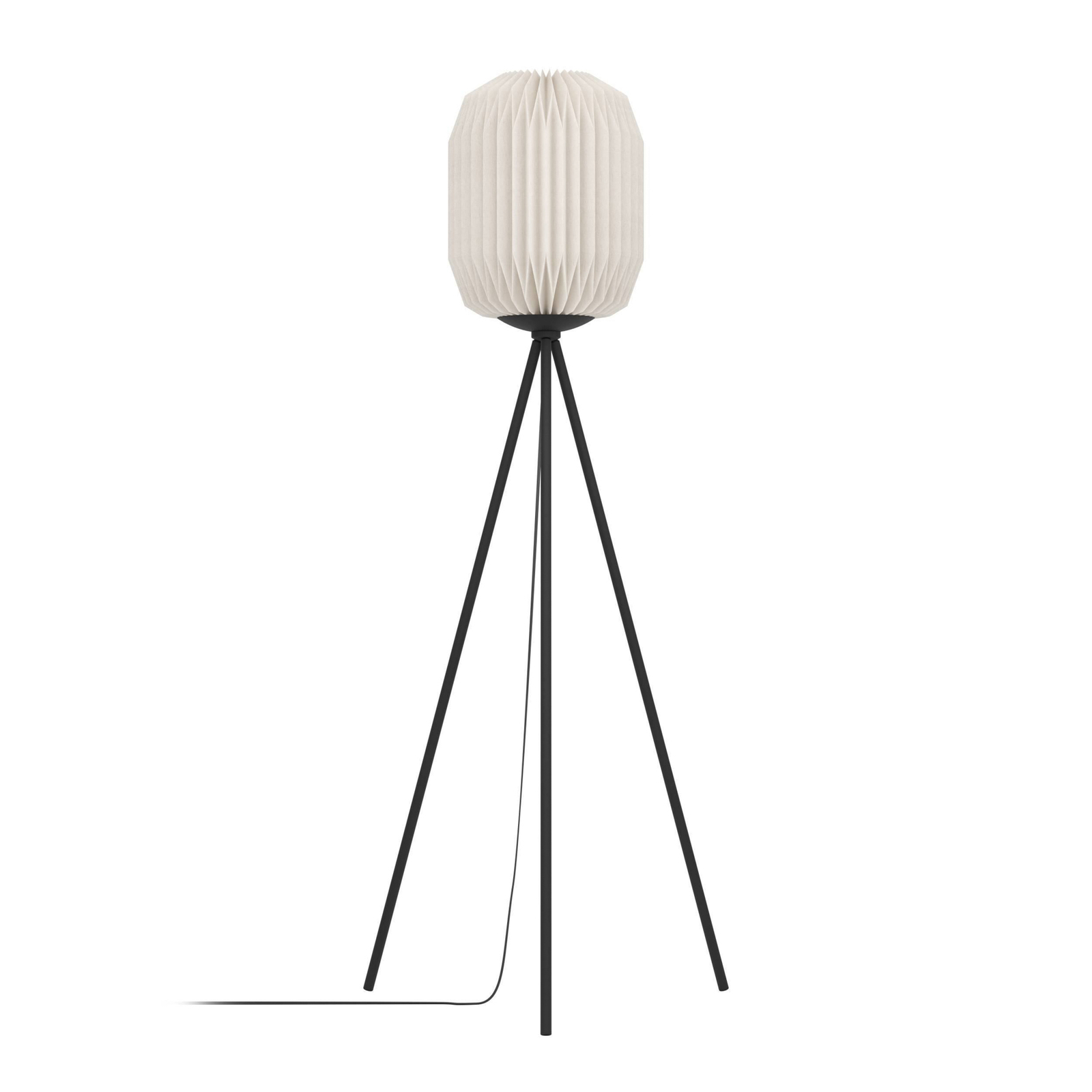 Lámpara de pie Belgrave, altura 141,5 cm, blanco/negro, metal