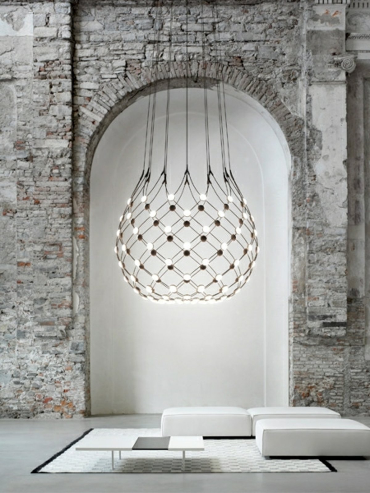 Lampada a sospensione Mesh Wireless Bluetooth, Ø 100 cm, 5 m - Luceplan