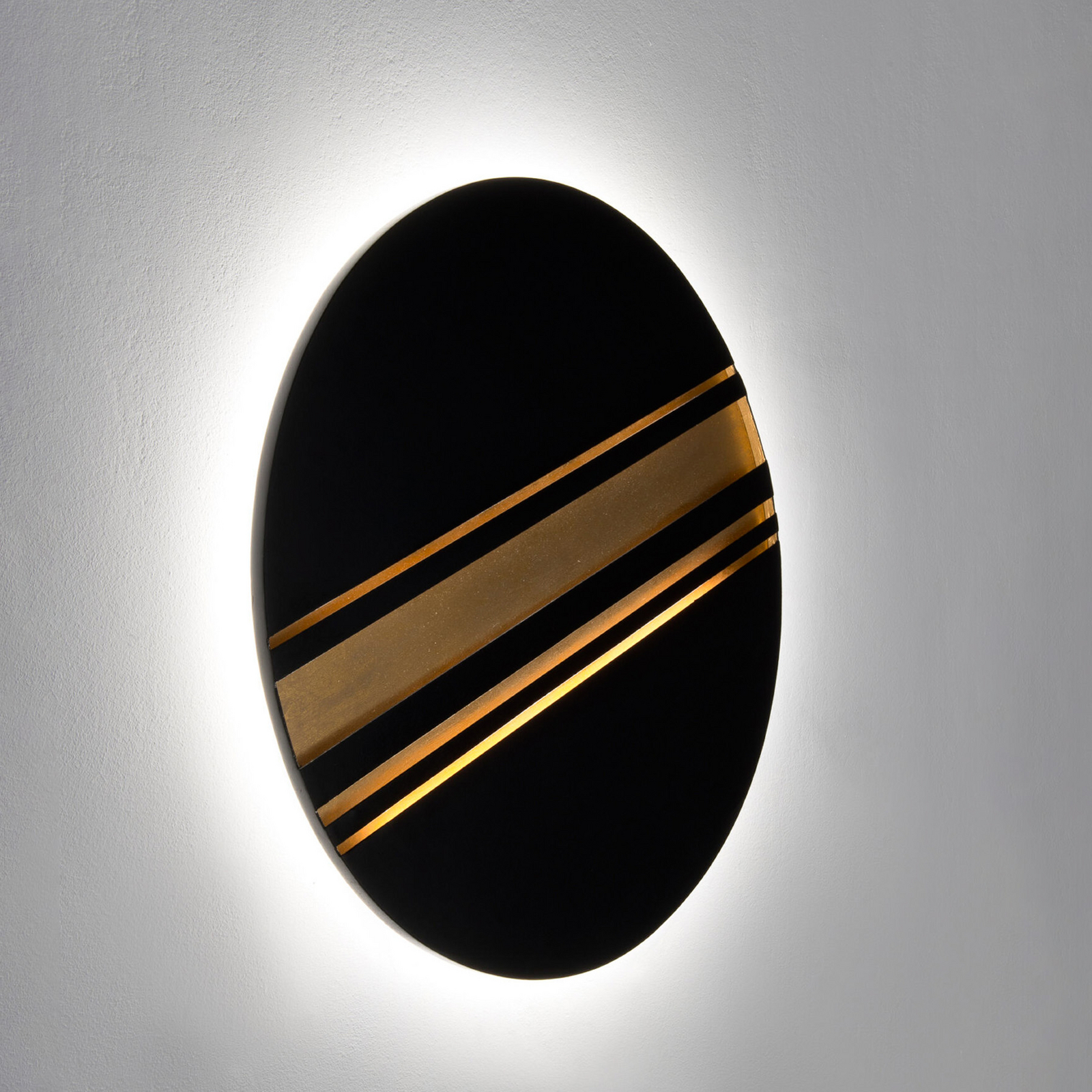 Applique a LED COSMILUCE, nero/oro, Ø 60 cm, metallo, dimmerabile