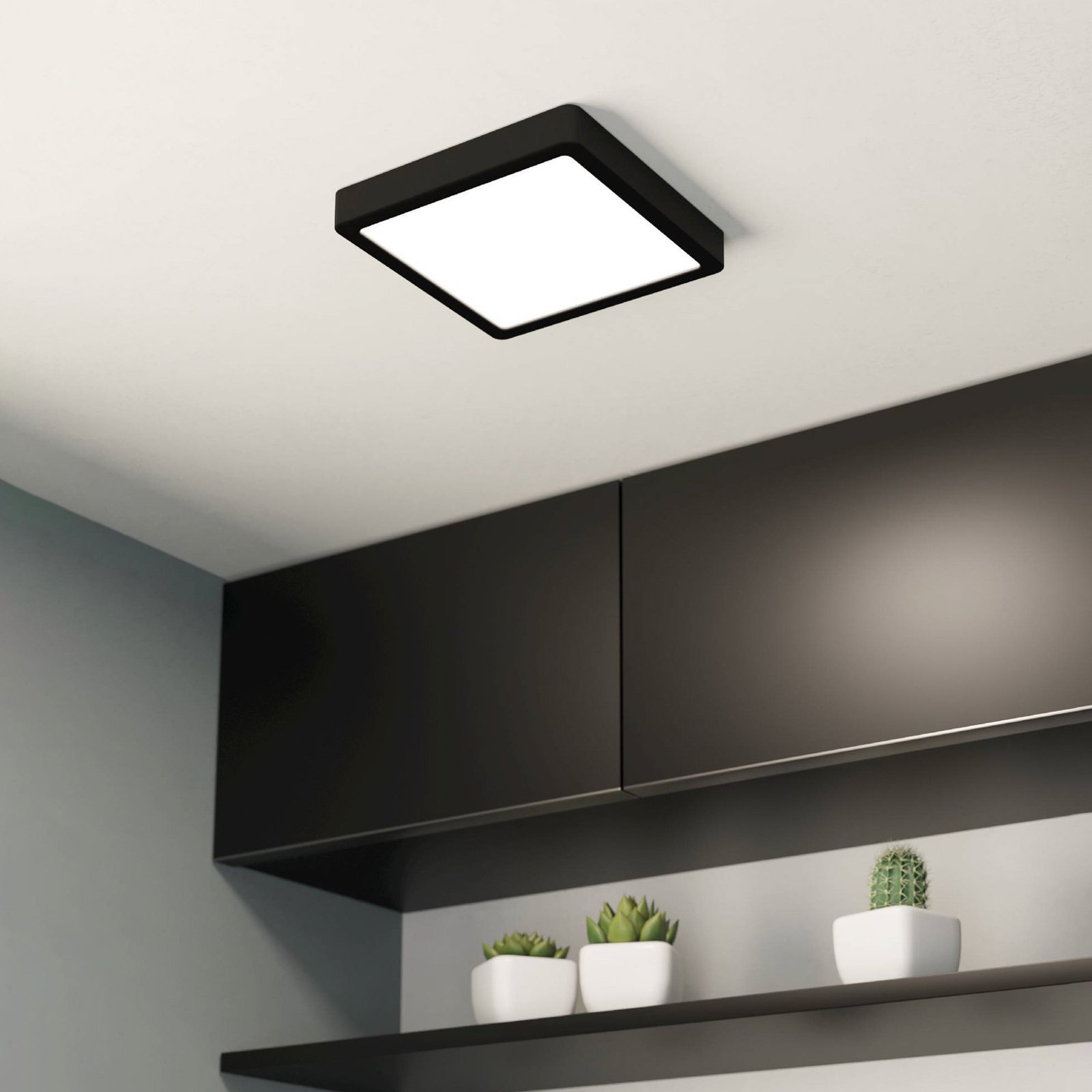 Φωτιστικό οροφής LED Fueva 5 IP44 3000K μαύρο 21x21cm