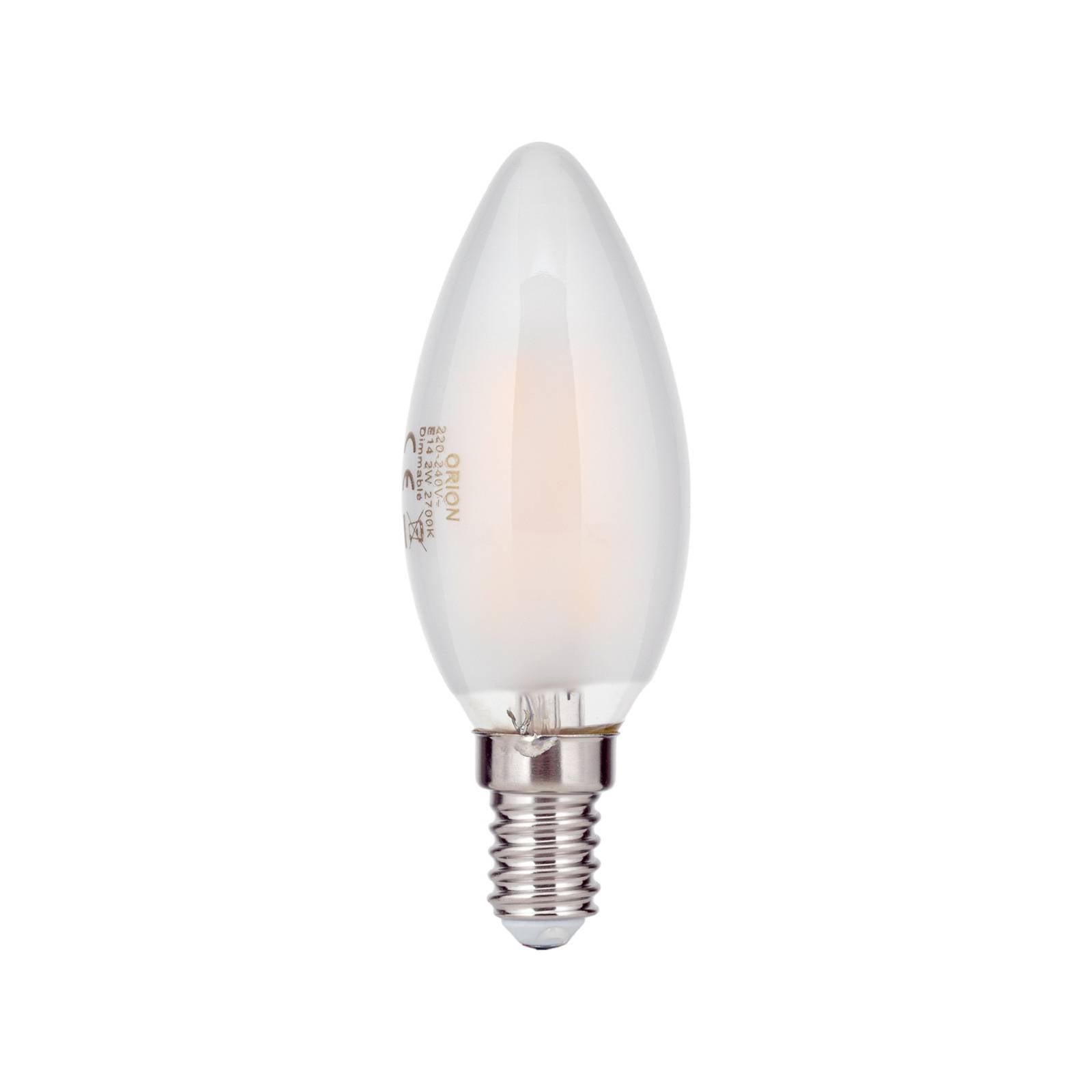 LED-Leuchtmittel E14 C35, matt, 2W, 2.700 K, 180 lm, dimmbar