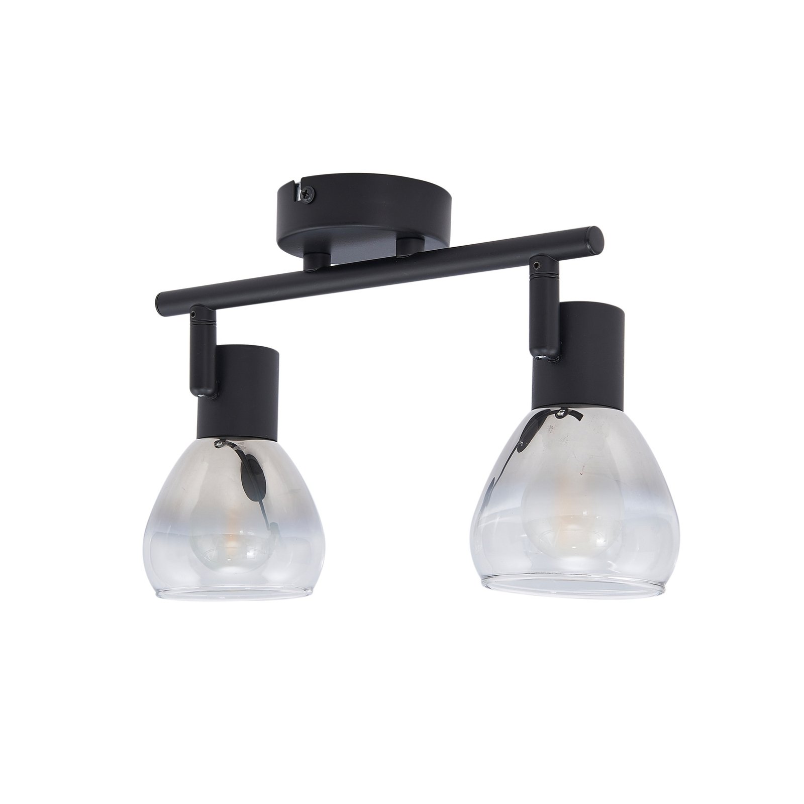 Lindby Pendura taklampe, 2 lyskilder, svart, glass