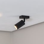 Faretto da soffitto Sado in acciaio nero orientabile a 1 luce angolare