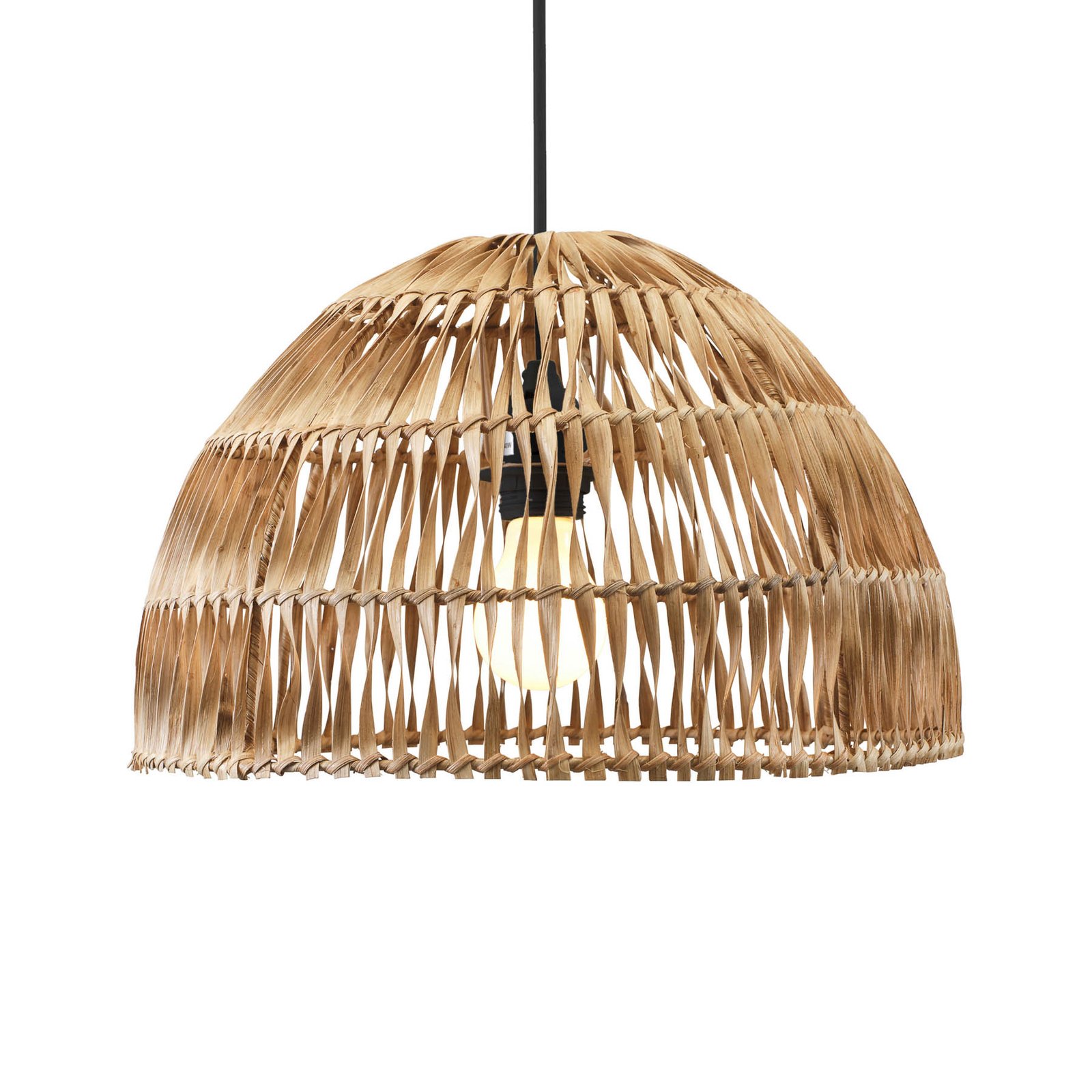 PR Home lampa wisząca zewnętrzna Lace włókno naturalne, kabel wtykowy, Ø37cm