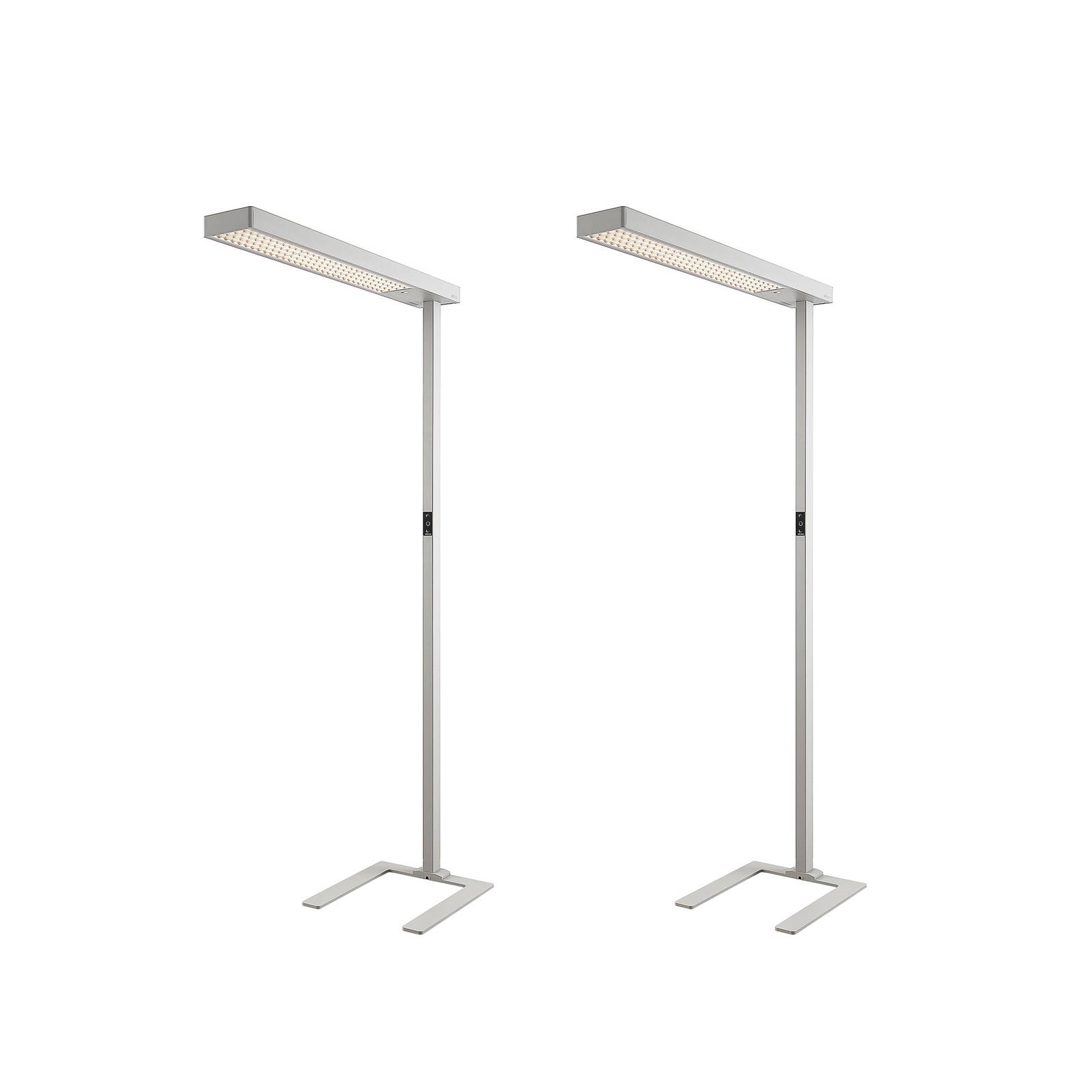Arcchio LED-Bürostehlampe Susi, 2er-Set, silber, Sensor, CCT