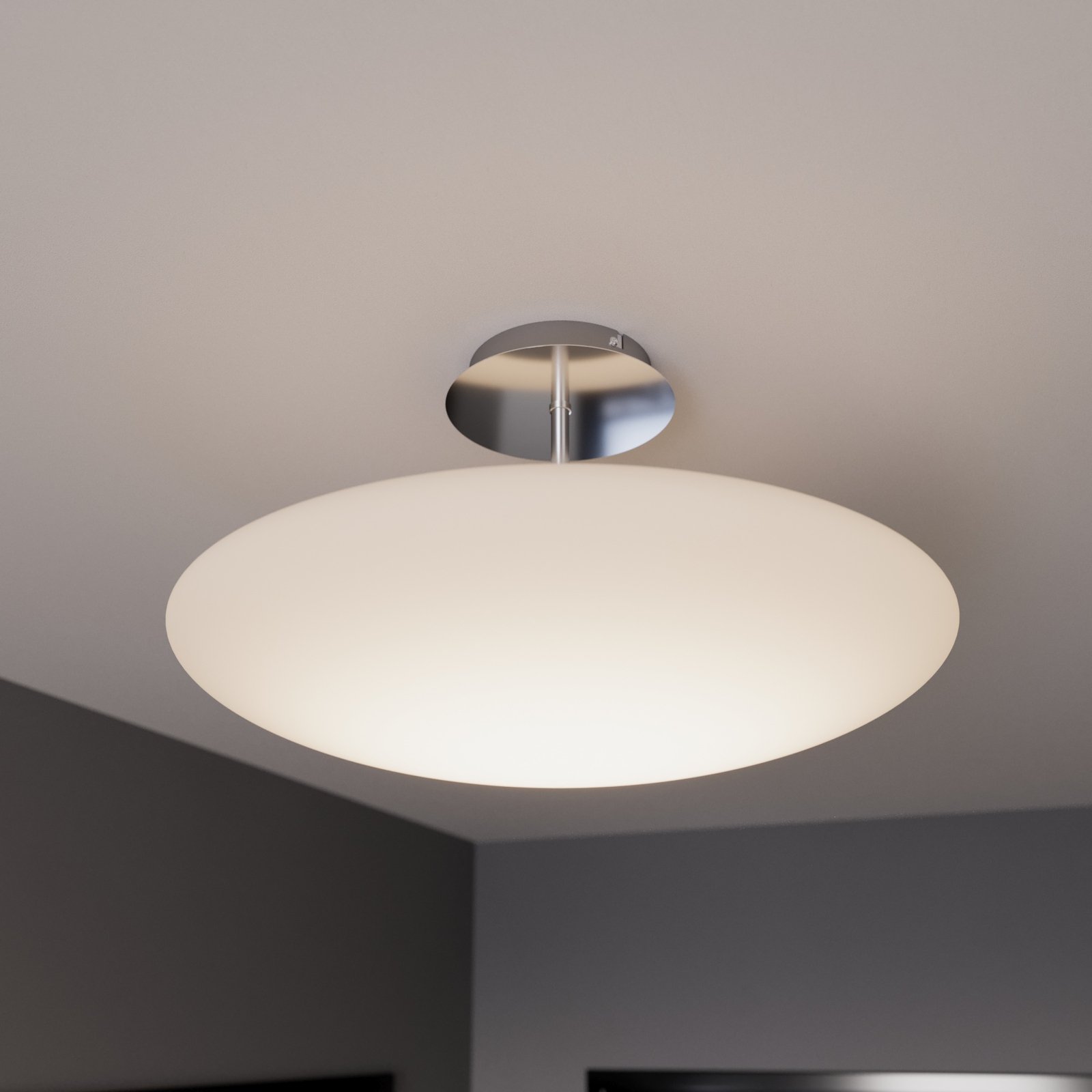 Gunda Plafondlamp Opal/Nickel/Chrome - Lindby