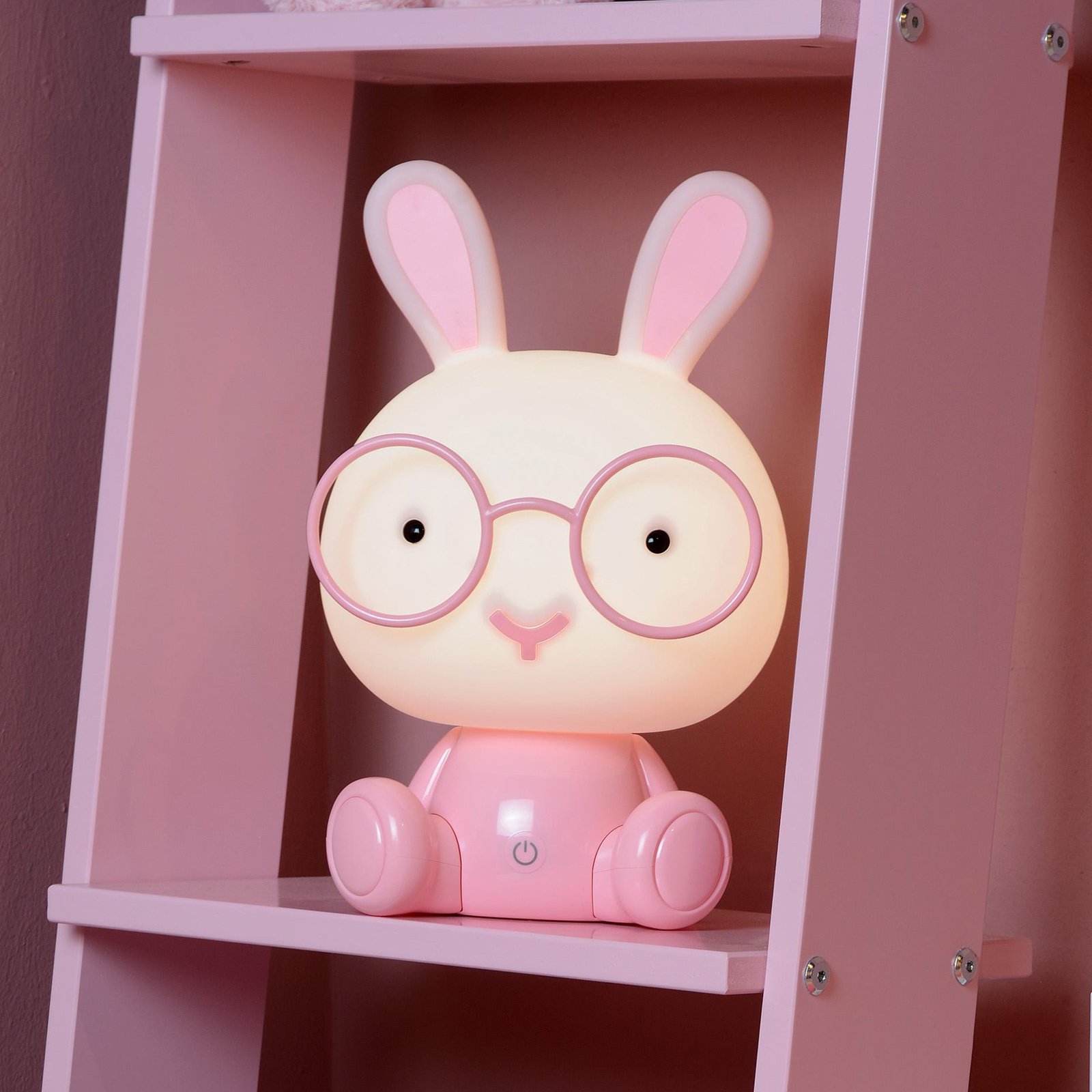 Børnebordlampe Dodo bunny, pink/hvid, dæmpbar, ABS