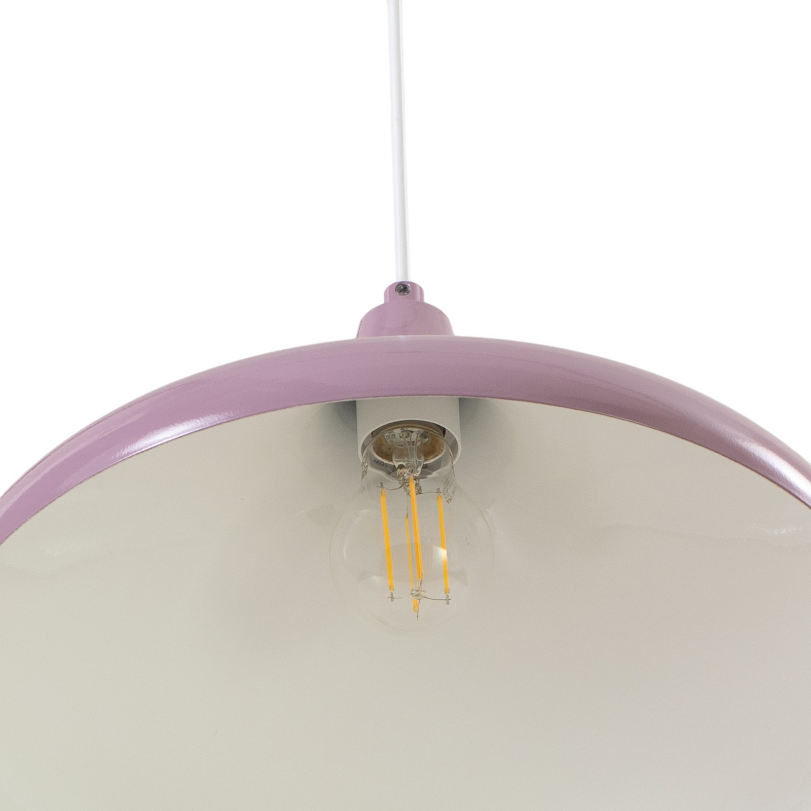 Hängeleuchte Claus, lila/weiß, Ø 35 cm, Metall