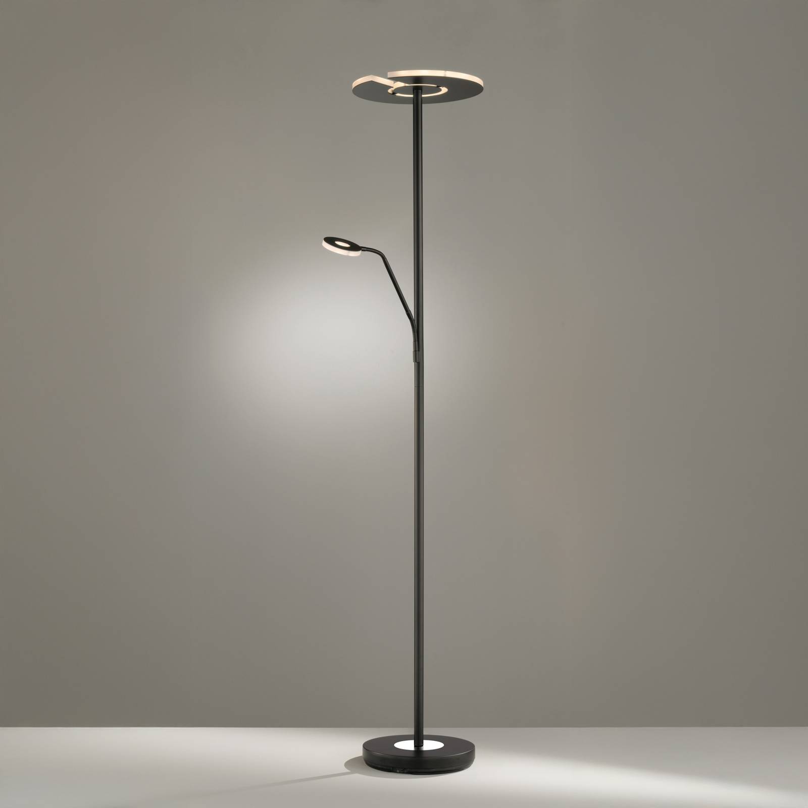LED-Stehleuchte Dent, schwarz, 180 cm, CCT, 2-flammig günstig online kaufen