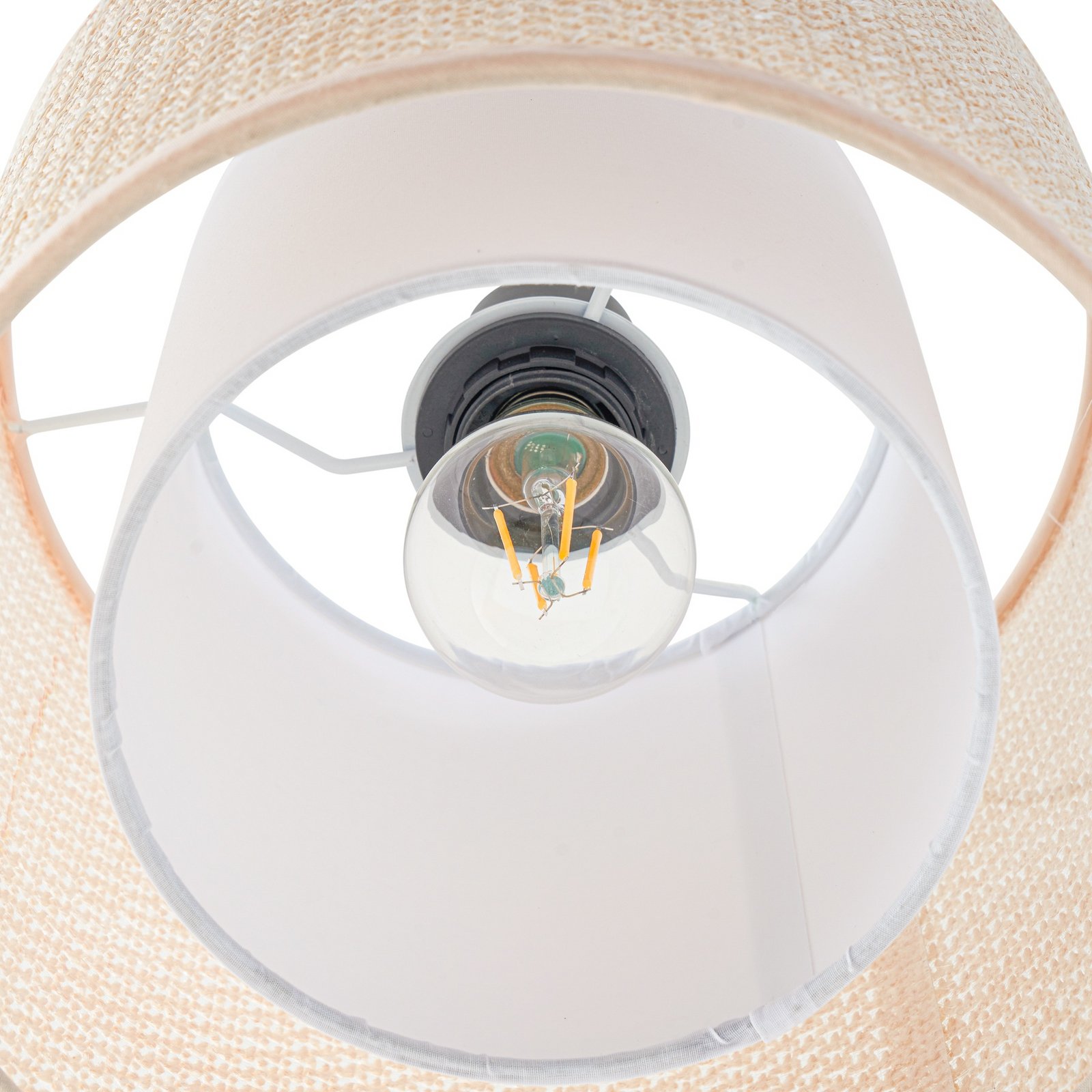 Lindby suspension Soula, Ø 26 cm, beige, plastique, E27