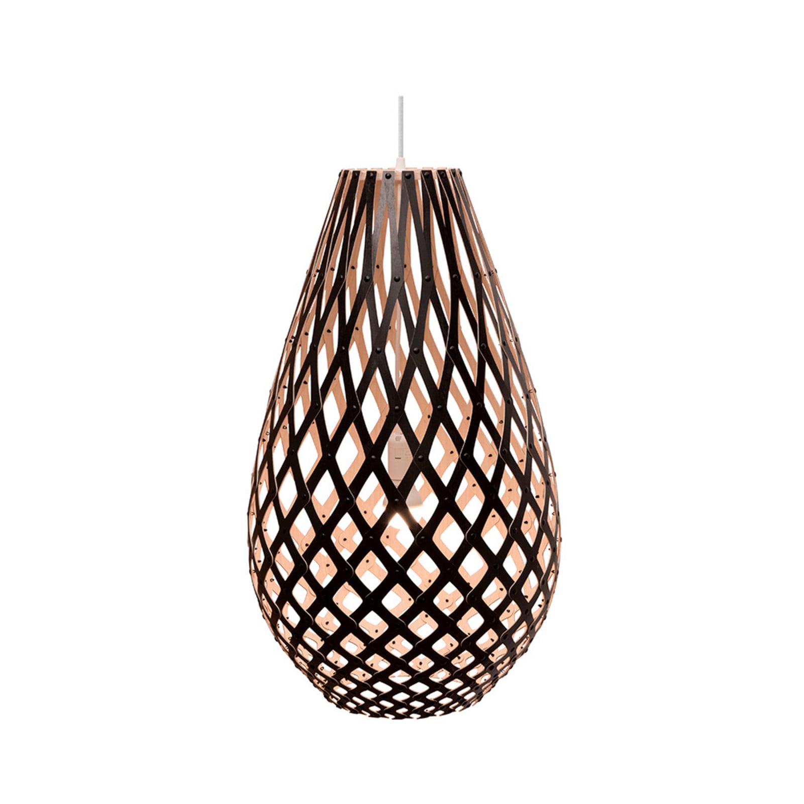 Koura Pendelleuchte H120 1 Seite Schwarz david trubridge - Wohnzimmer - Bambus