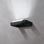 LED buiten wandlamp Brianza, zwart, breedte 20 cm, metaal