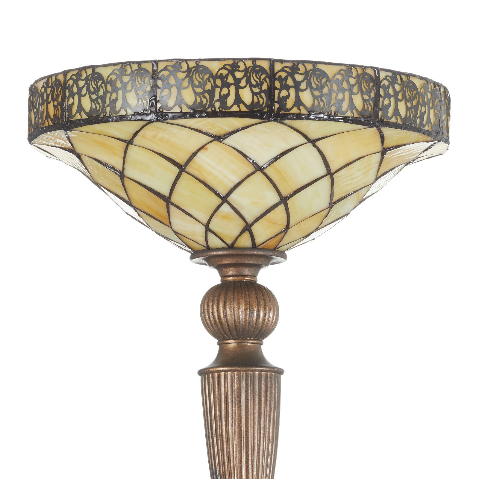 Uplighter vloerlamp Diamond in Tiffany-stijl