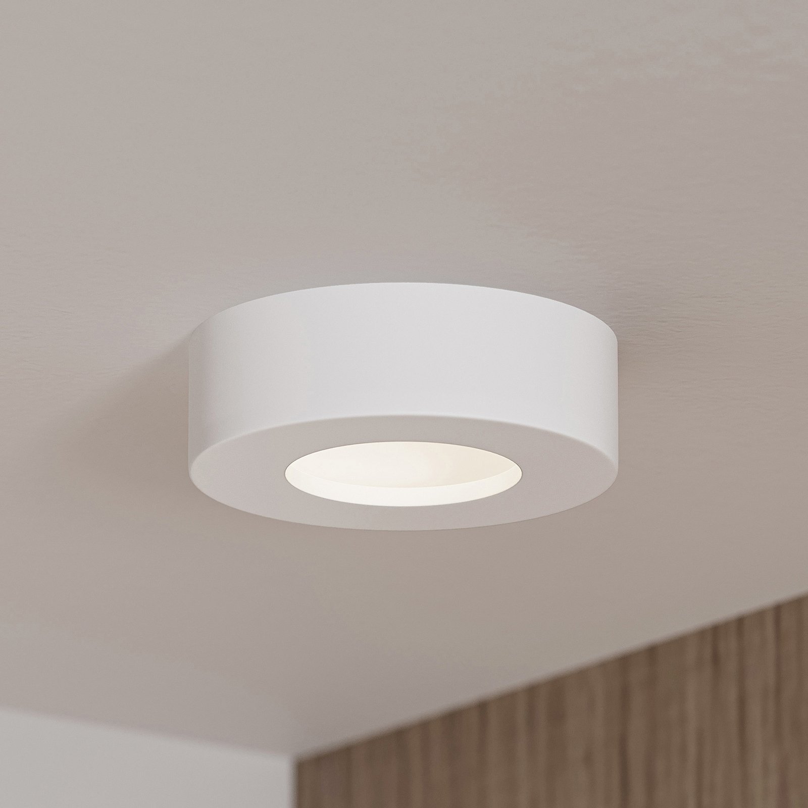 Prios Edwina LED-taklampe, hvit, 12,2 cm
