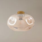 Lindby plafoniera Lelia, ambra, vetro, Ø 35 cm