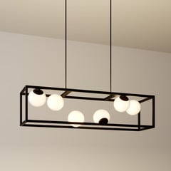 Lindby függőlámpa Utopia, 6 lámpás, üveg, vas, 80 cm