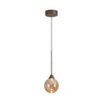 LED-Hängeleuchte Opus Lux, 1-fl., bronze, Glas amber, CCT