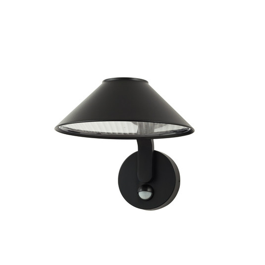Capelo LED-Außenwandlampe, Ø 20 cm, schwarz, Sensor - Lindby