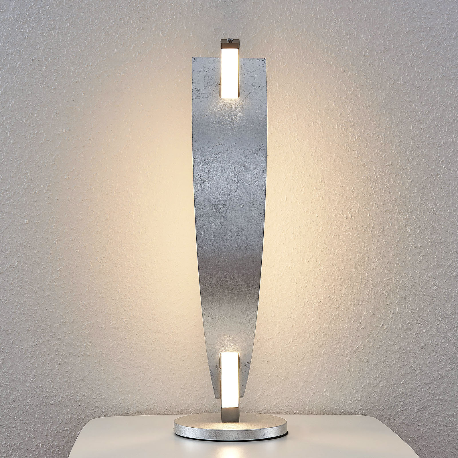 Lampa stołowa LED Marija, szlachetne srebro