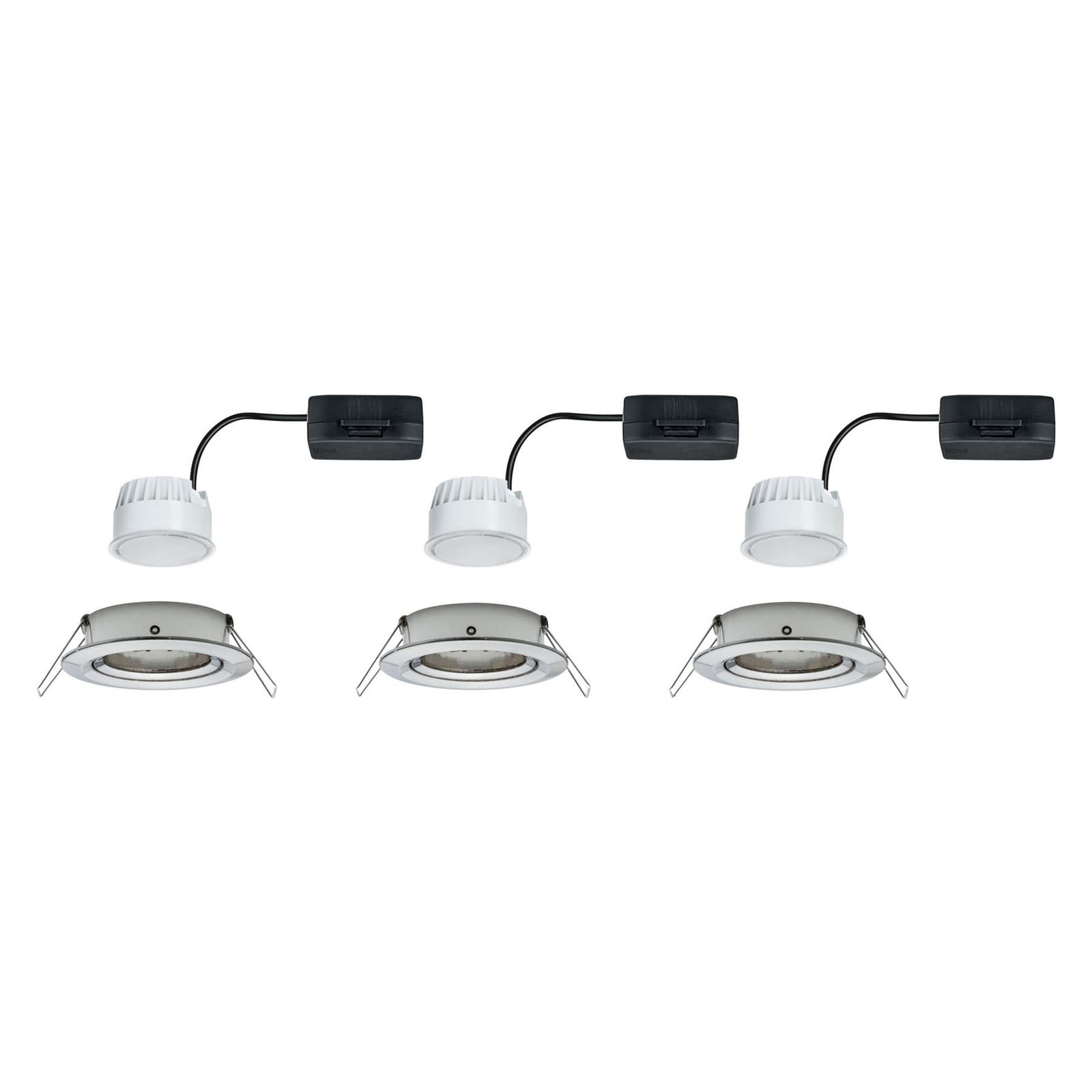 Nova Coin upotettava LED-kohdevalaisin, 3 kpl, kääntyvä, rauta - Paulmann Nova Coin upotettava LED-kohdevalaisin, 3 kpl, kääntyvä, rauta - Paulmann