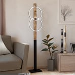 LED stojacia lampa Boyal, hnedá, výška 150 cm, drevo, 2 svetlá.
