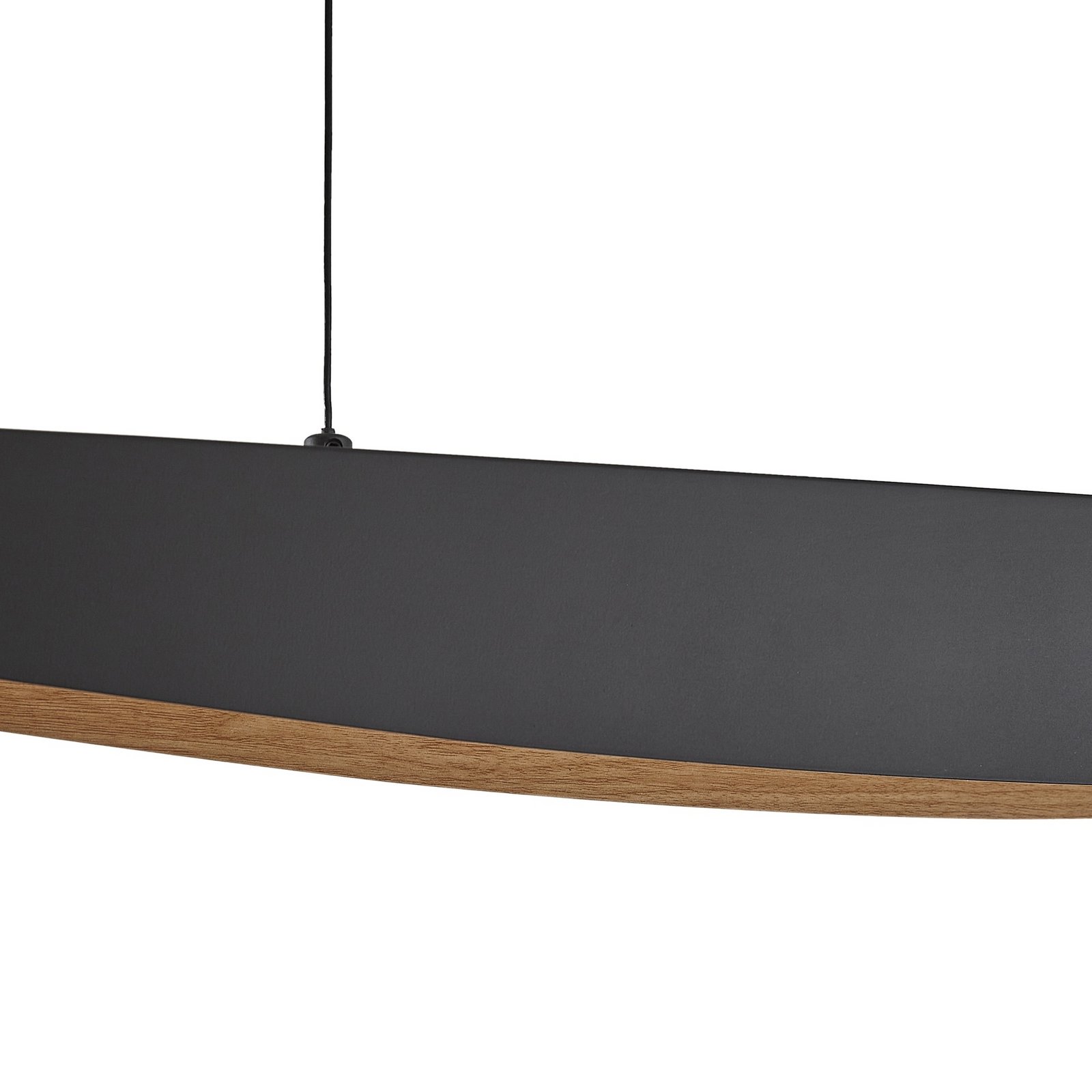 Lucande lampada LED a sospensione Clavit, nero, 140 cm, CCT