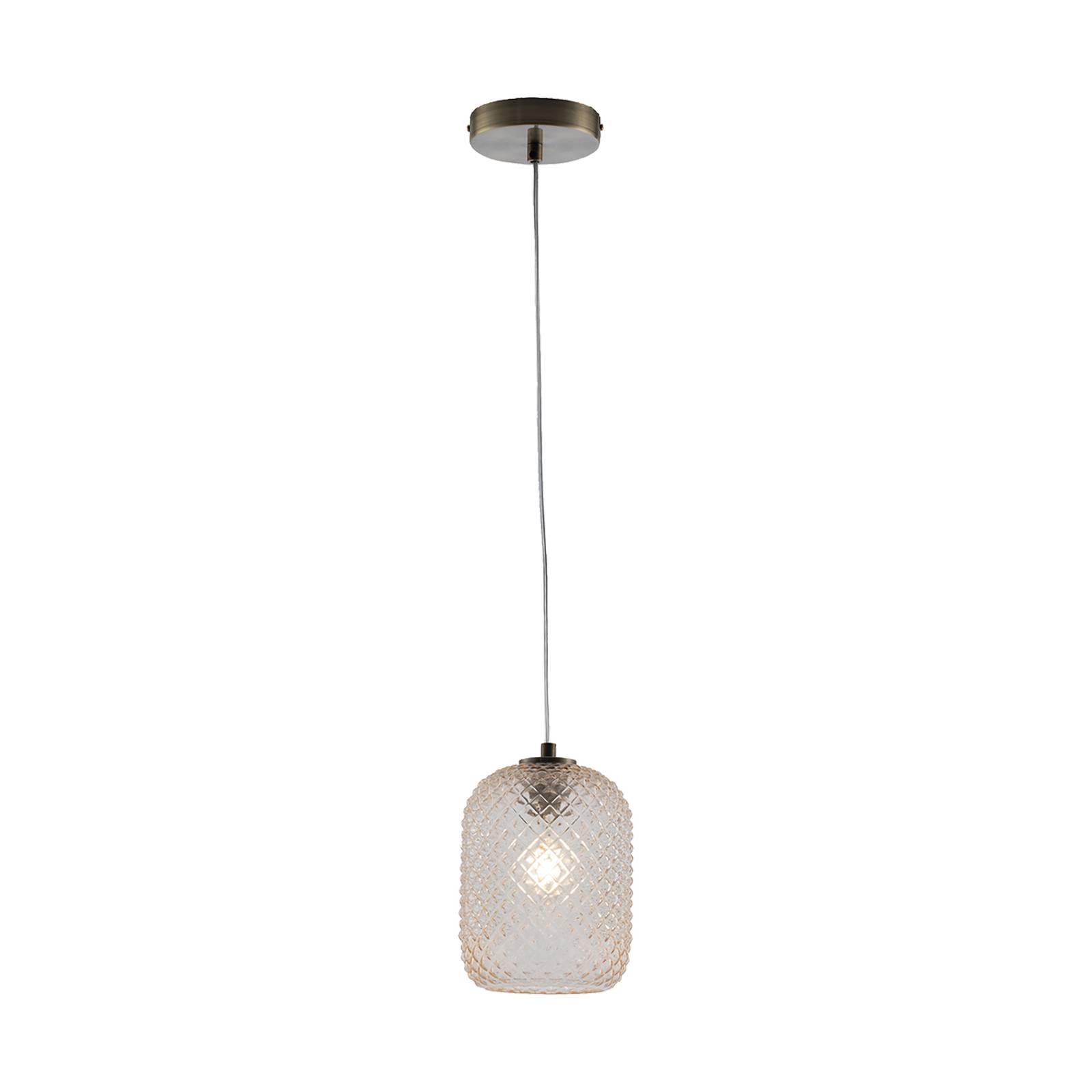 Suspension Ashford S15 abat-jour verre ambre