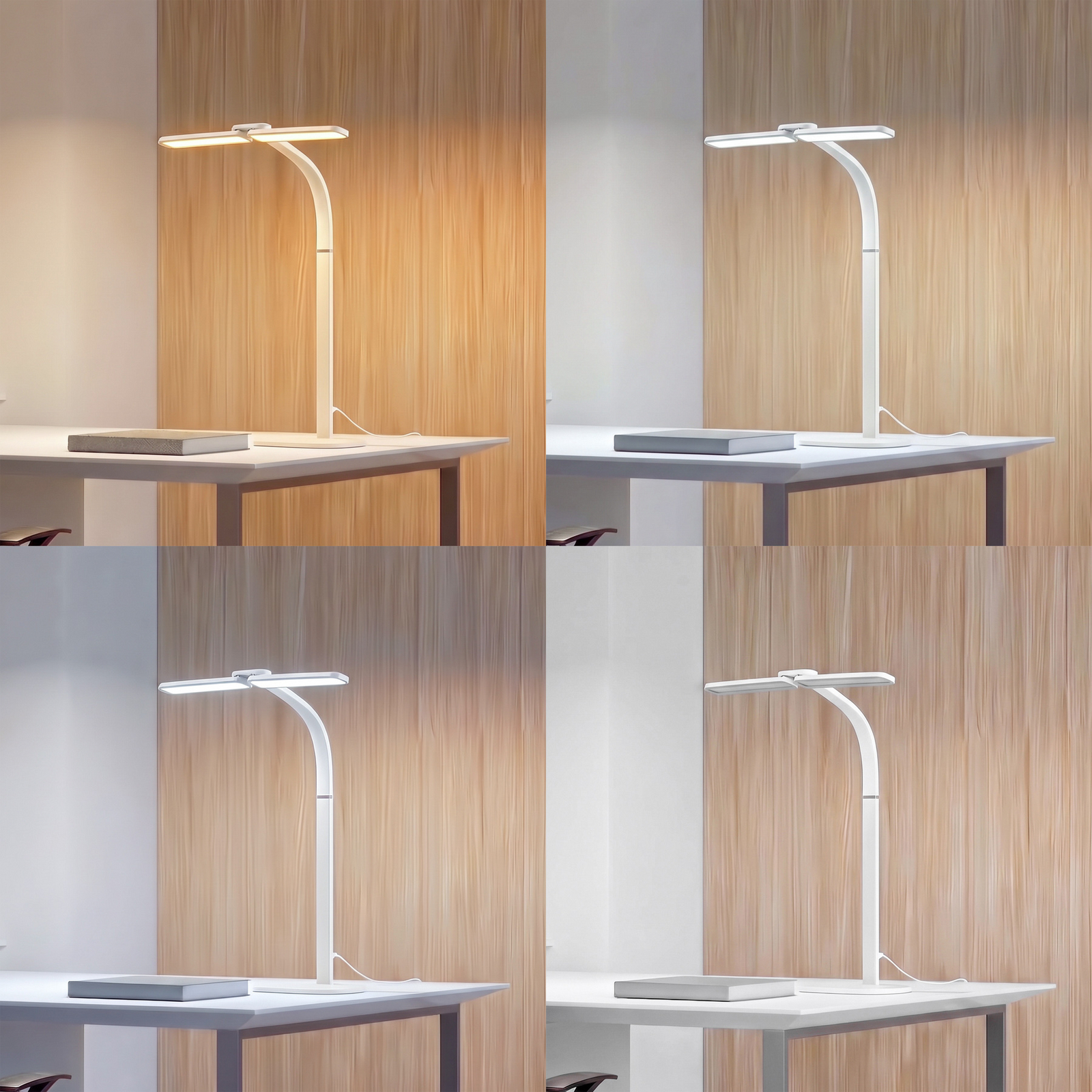 Candeeiro de secretária LED Fynnon, branco, 80 cm, CCT, regulável, alumínio -